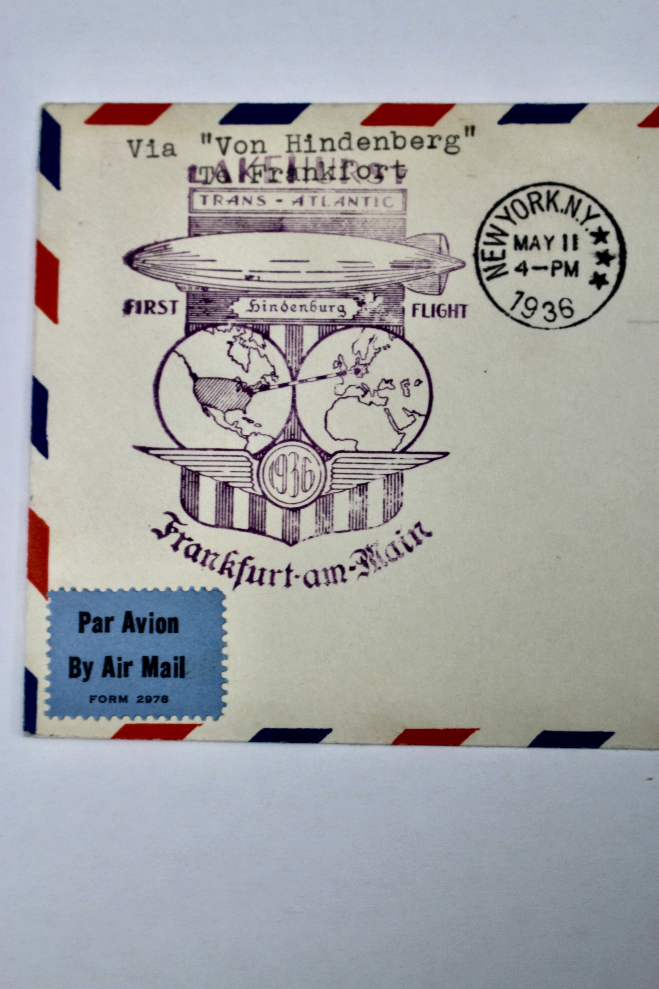 1936 Hindenburg Graf Zeppelin Postal Cover