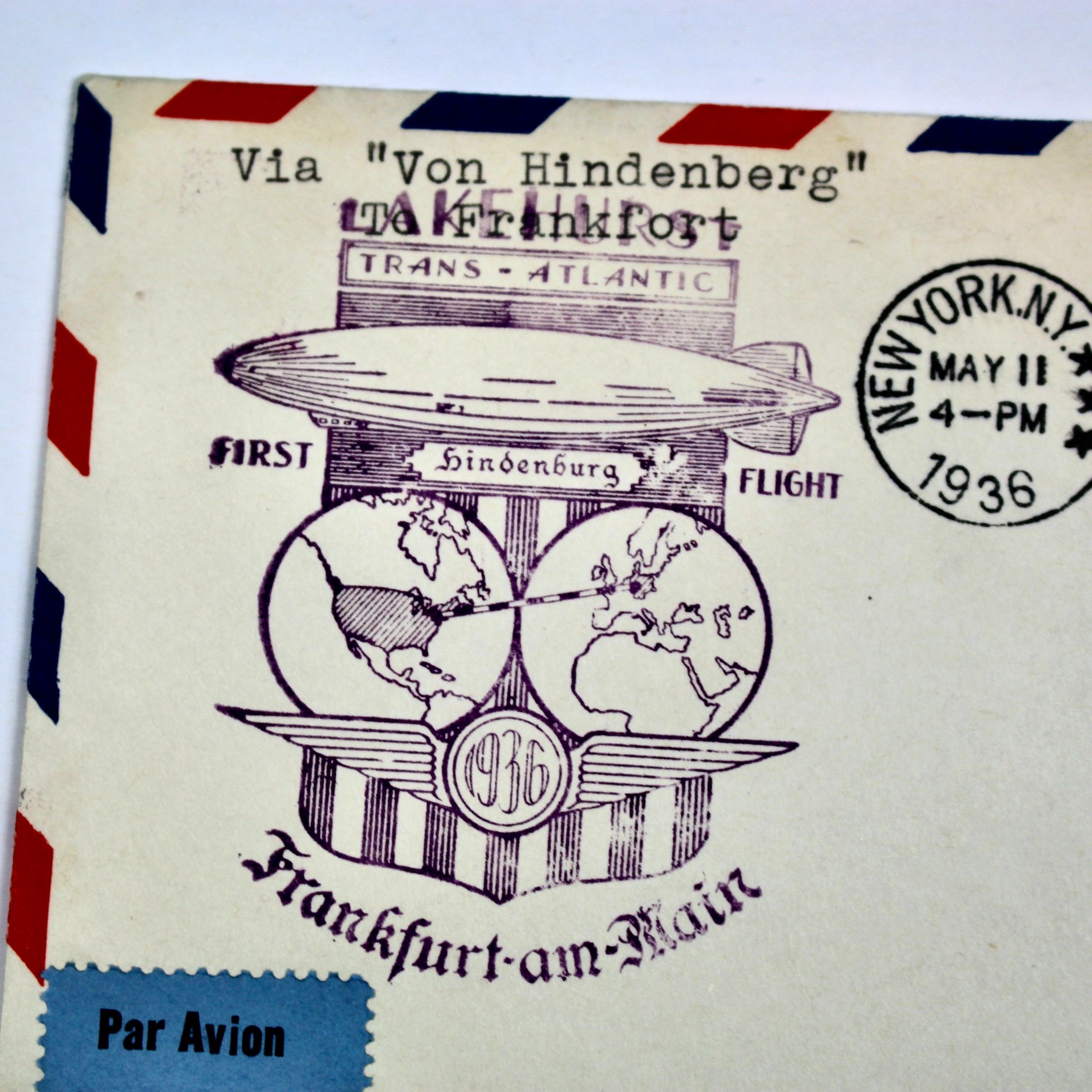 1936 Hindenburg Graf Zeppelin Postal Cover