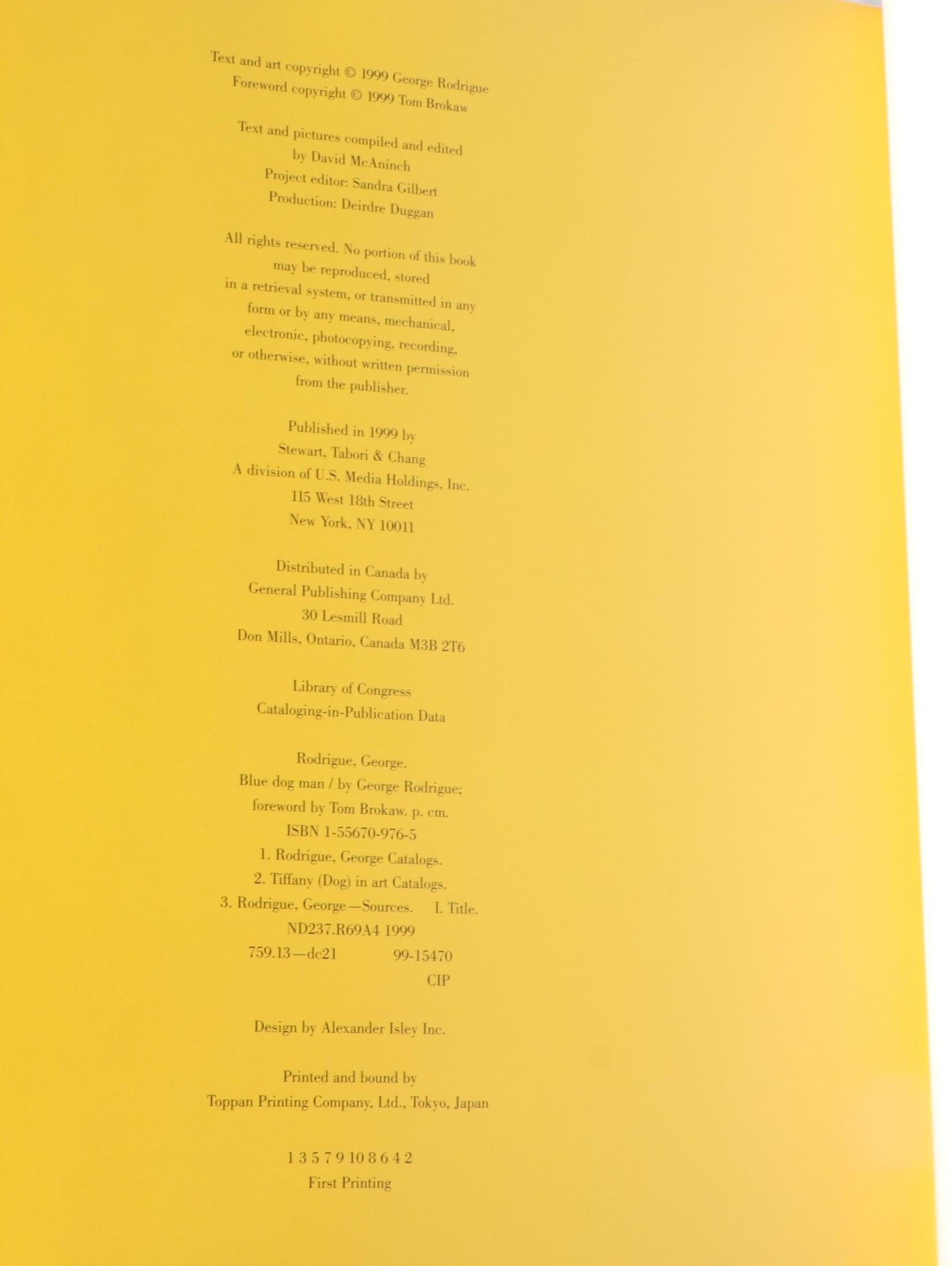 First Printing "Blue Dog Man" by George Rodrigue, 1999