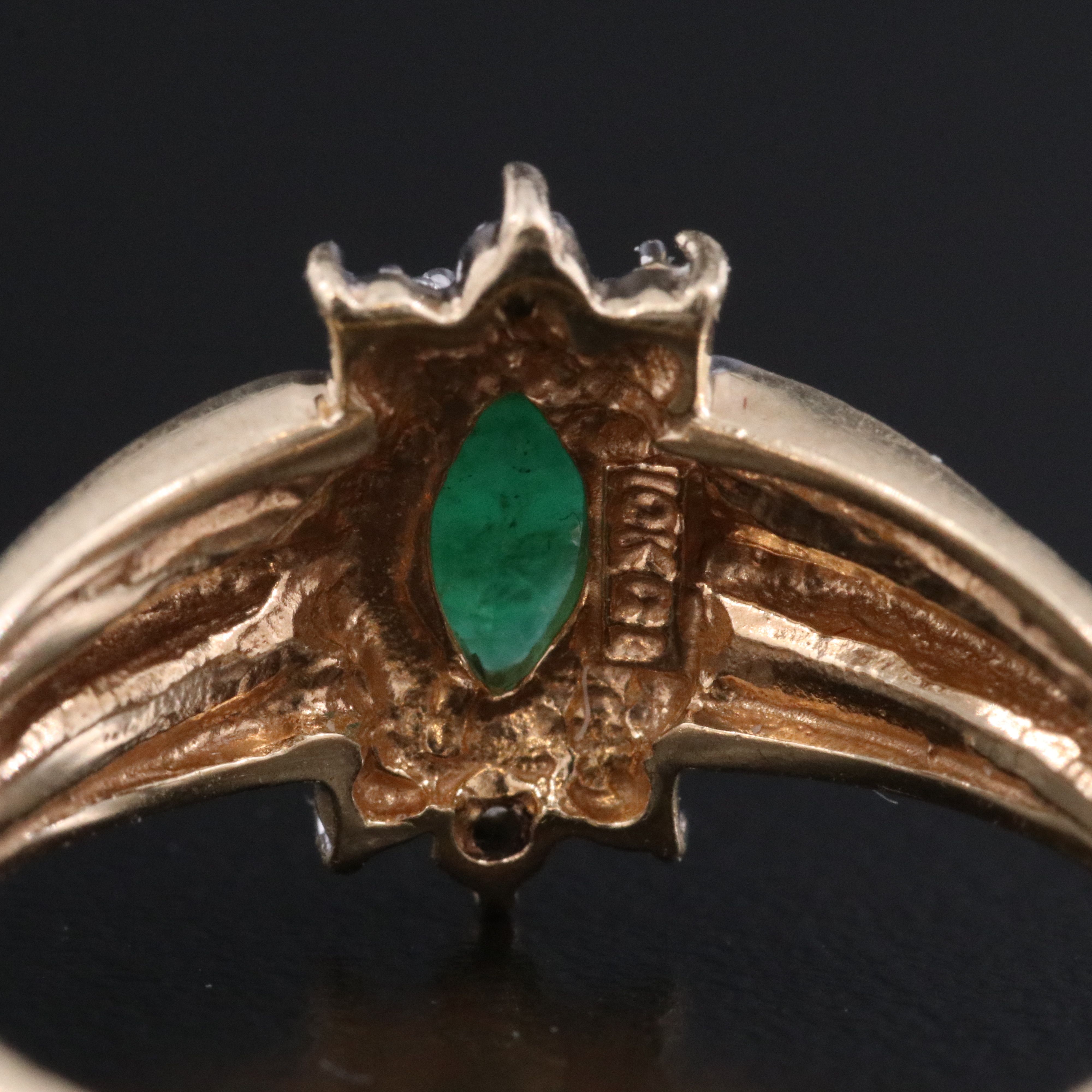10K Emerald and Diamond Ring