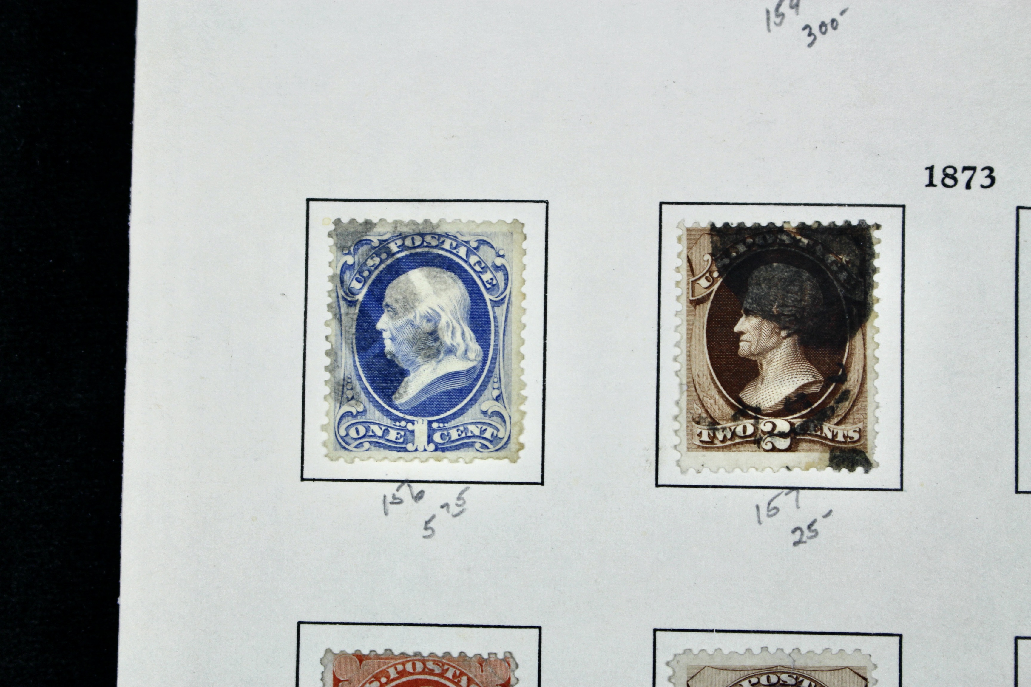 Twelve Different Classic Postage Stamps, 1870-1873, Incl. Two 90-Cent Stamps