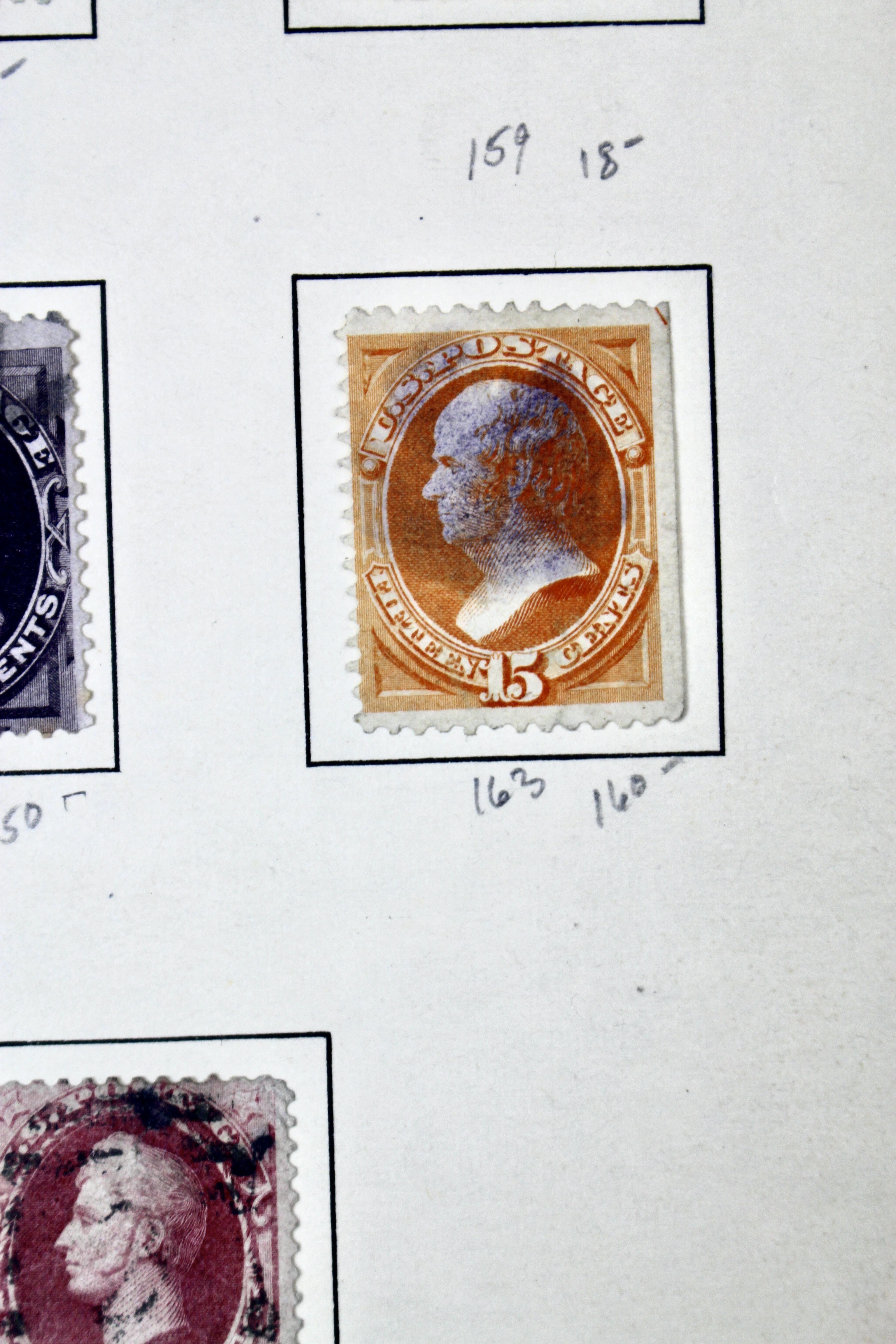 Twelve Different Classic Postage Stamps, 1870-1873, Incl. Two 90-Cent Stamps