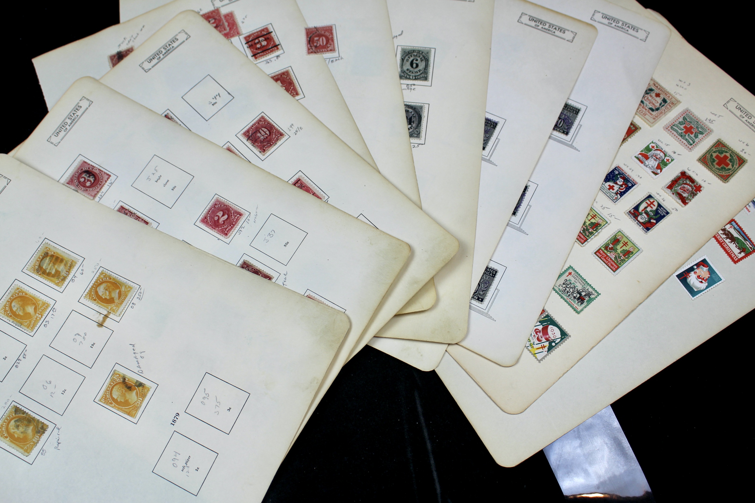 Interesting Back of the Book Postage Stamp Collection, w/ Early Christmas Seals