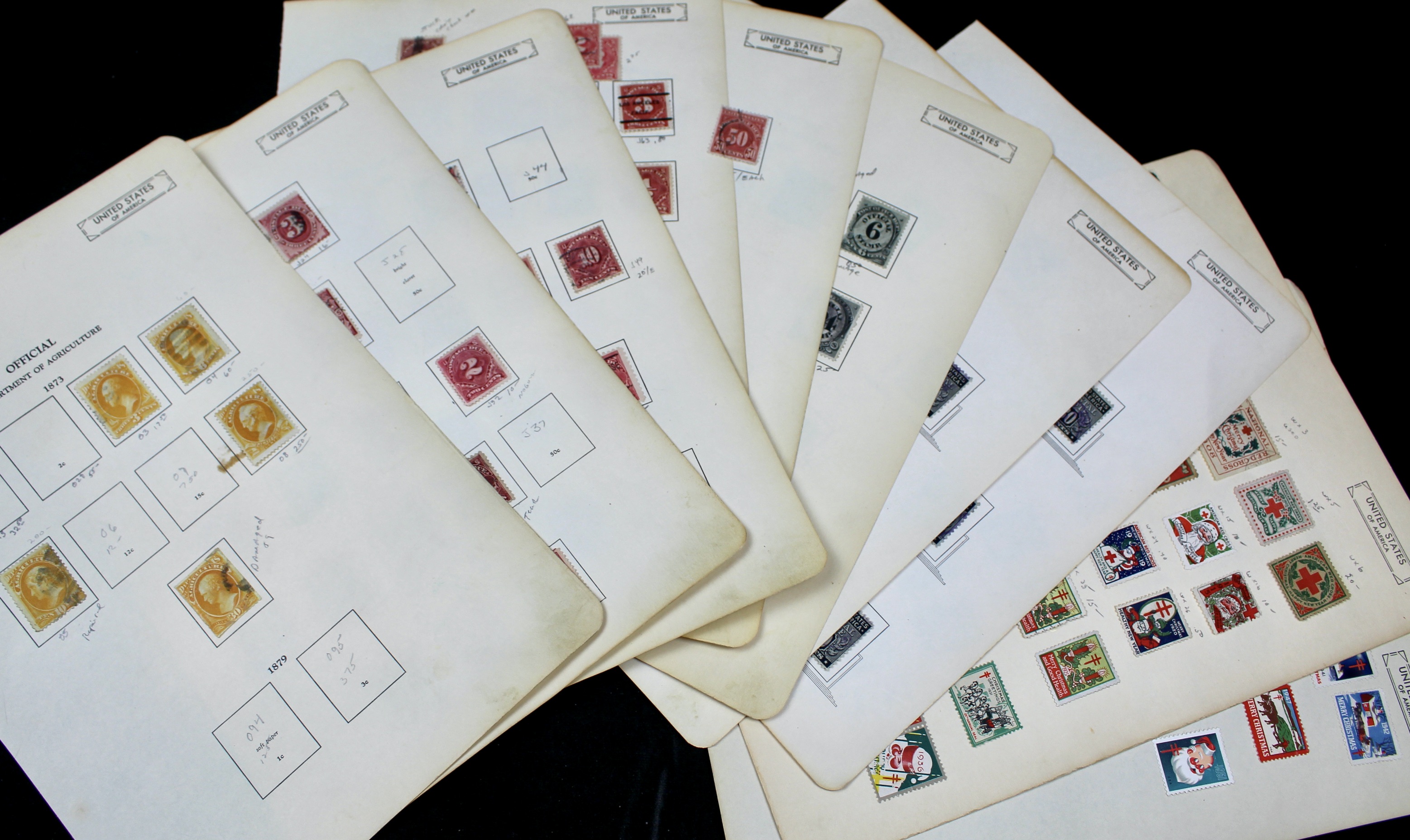 Interesting Back of the Book Postage Stamp Collection, w/ Early Christmas Seals