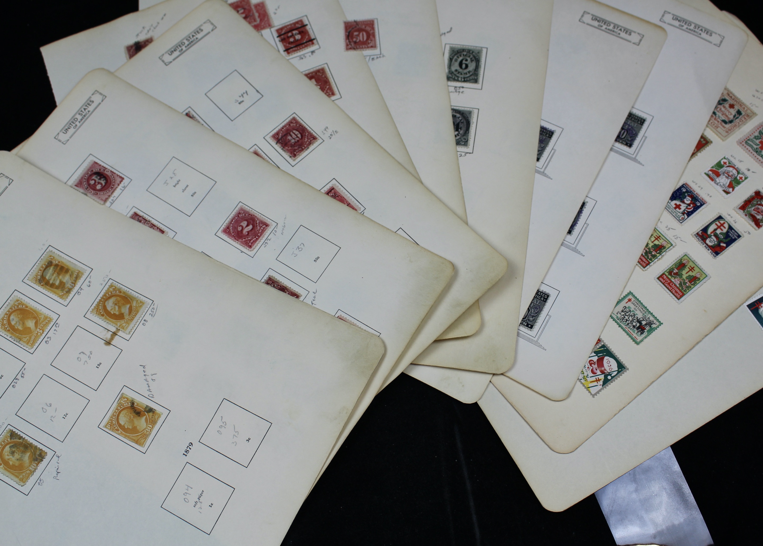 Interesting Back of the Book Postage Stamp Collection, w/ Early Christmas Seals