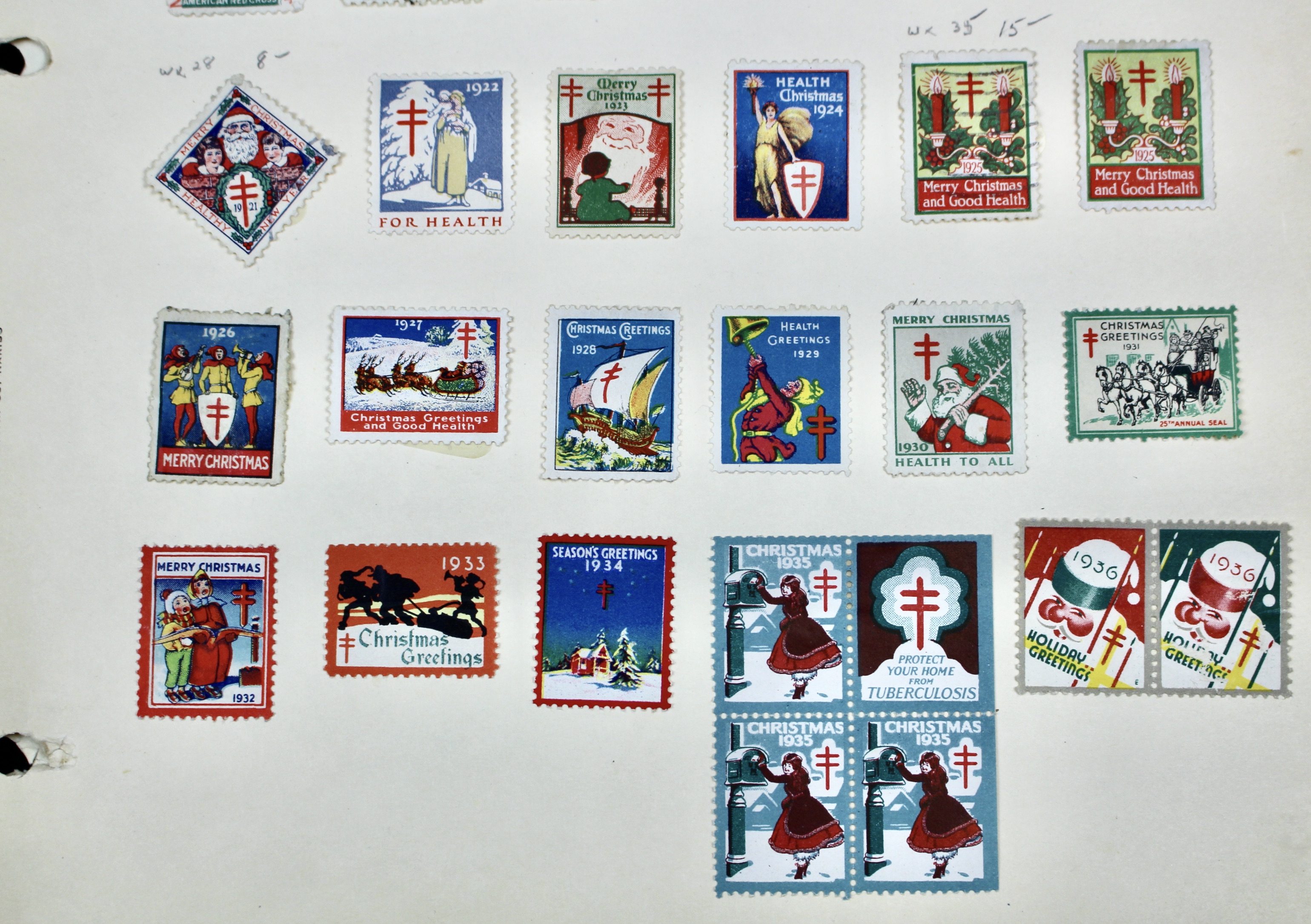 Interesting Back of the Book Postage Stamp Collection, w/ Early Christmas Seals