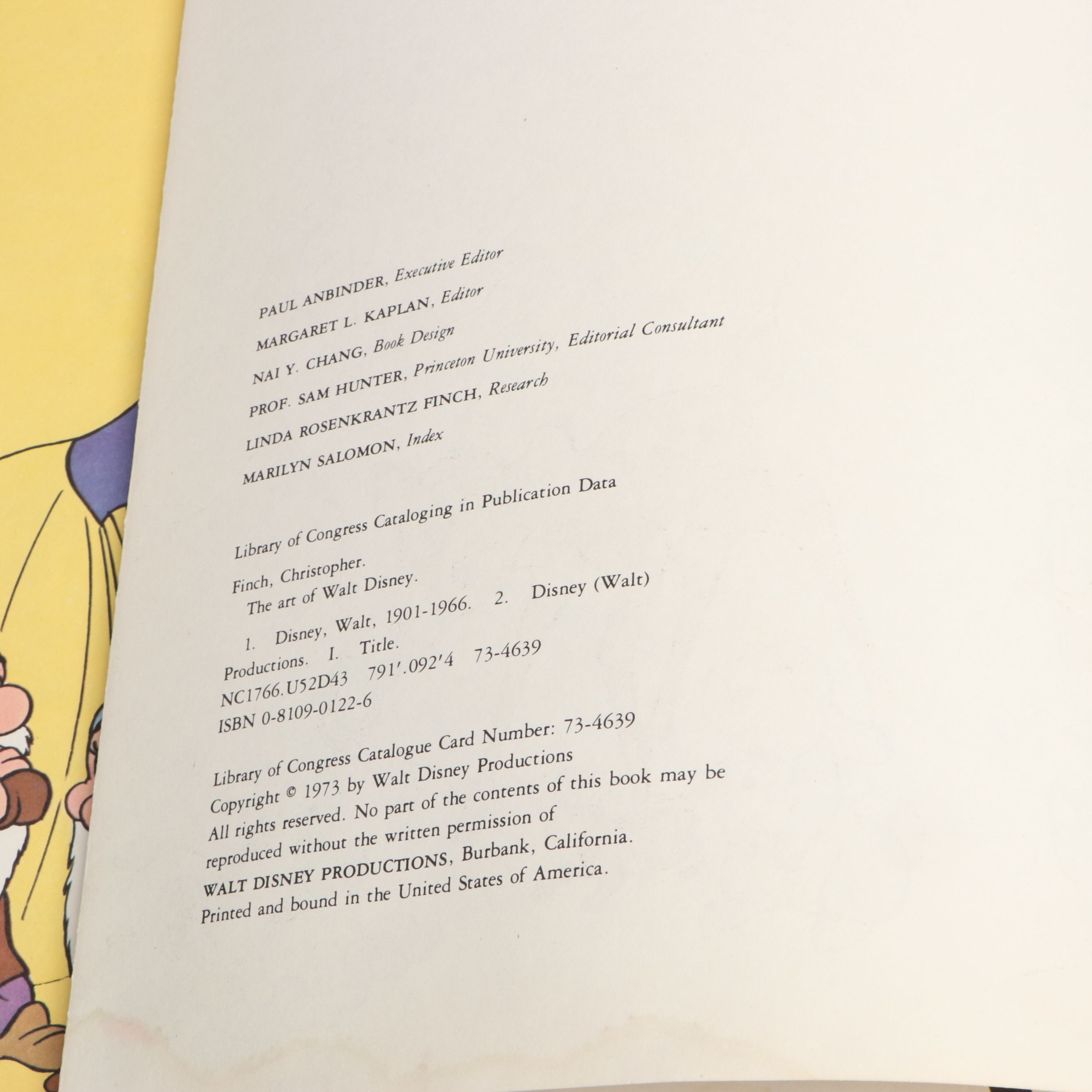 First Edition "The Art of Walt Disney" by Christopher Finch, 1973