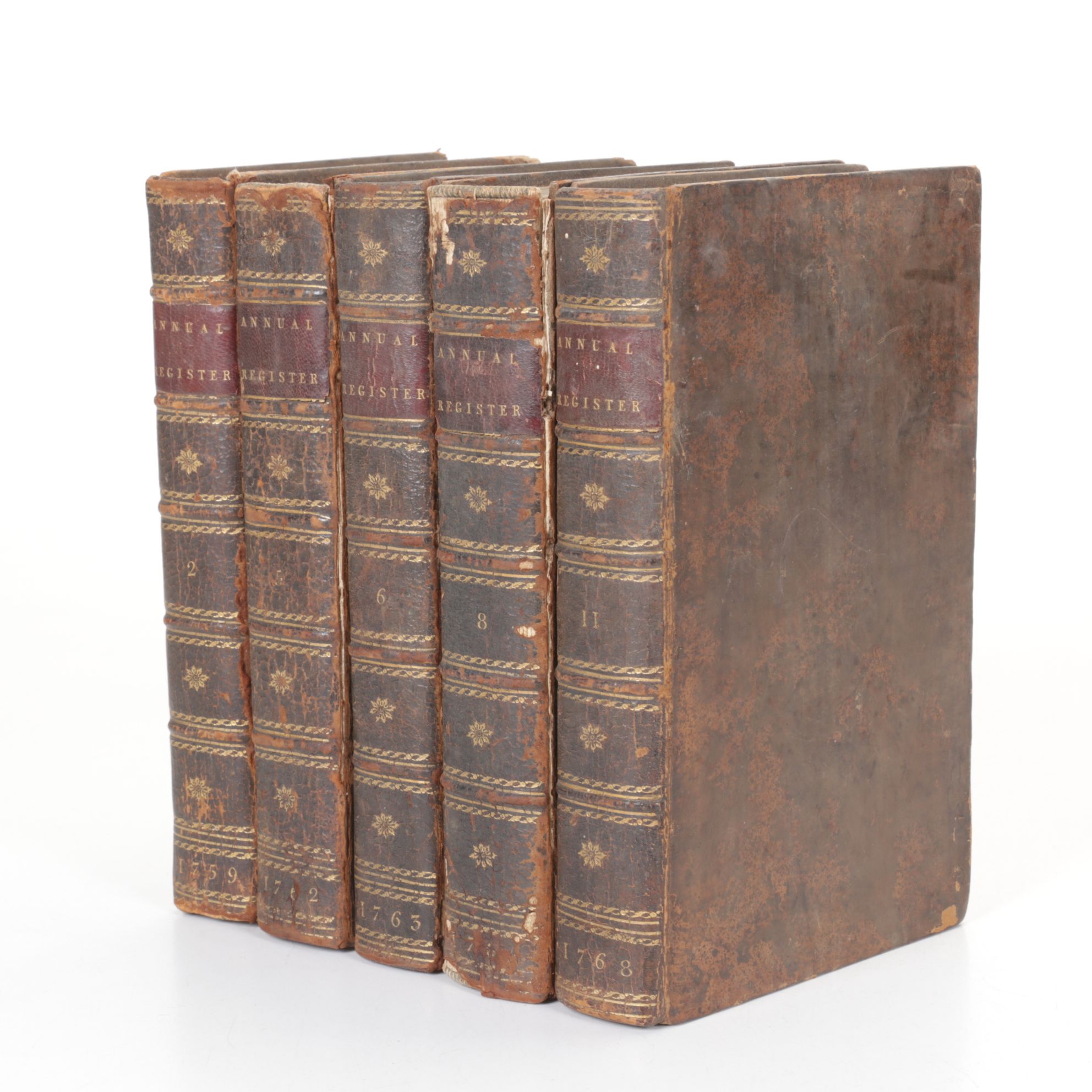 "The Annual Register" Five Volume Collection, Late 18th/Early 19th Century