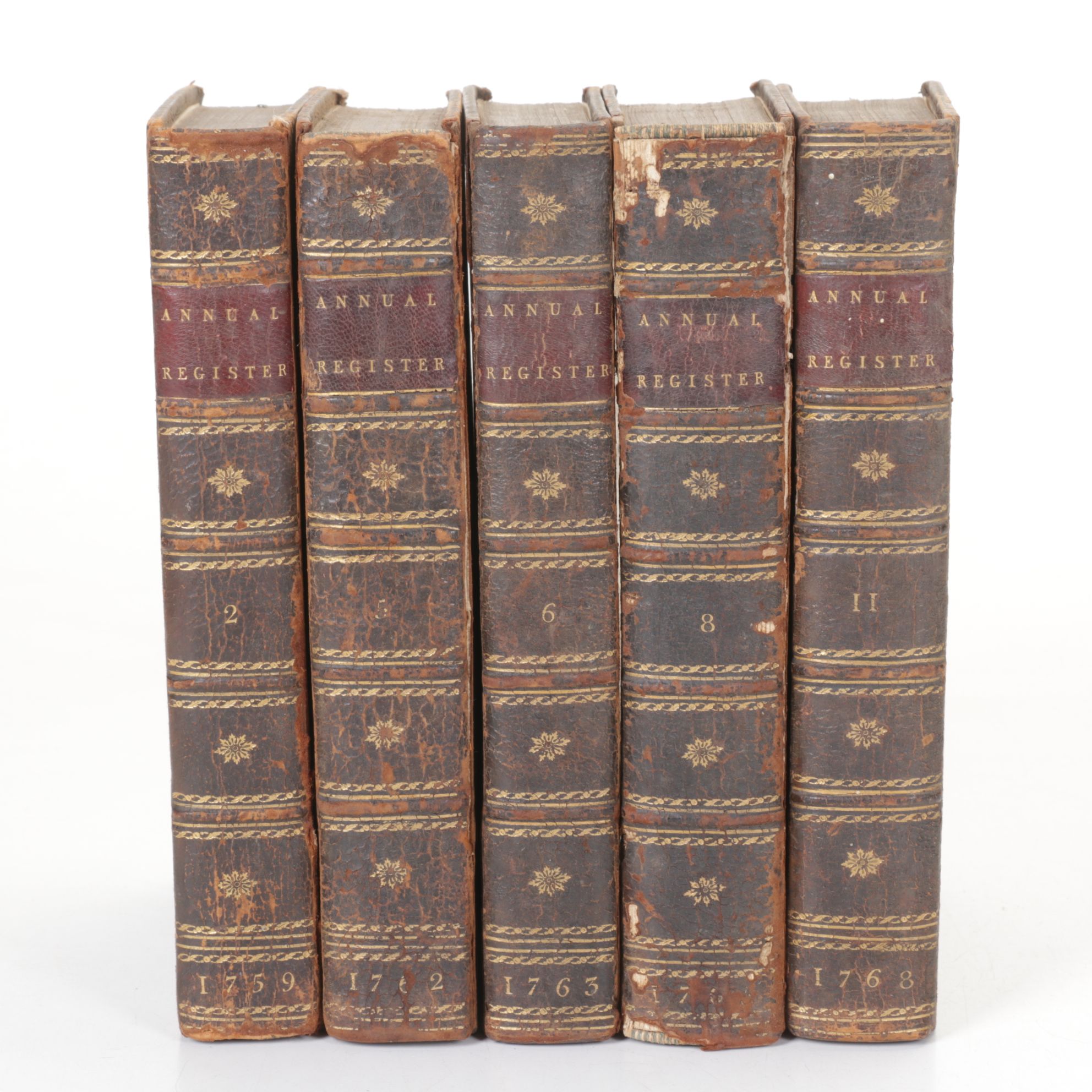 "The Annual Register" Five Volume Collection, Late 18th/Early 19th Century