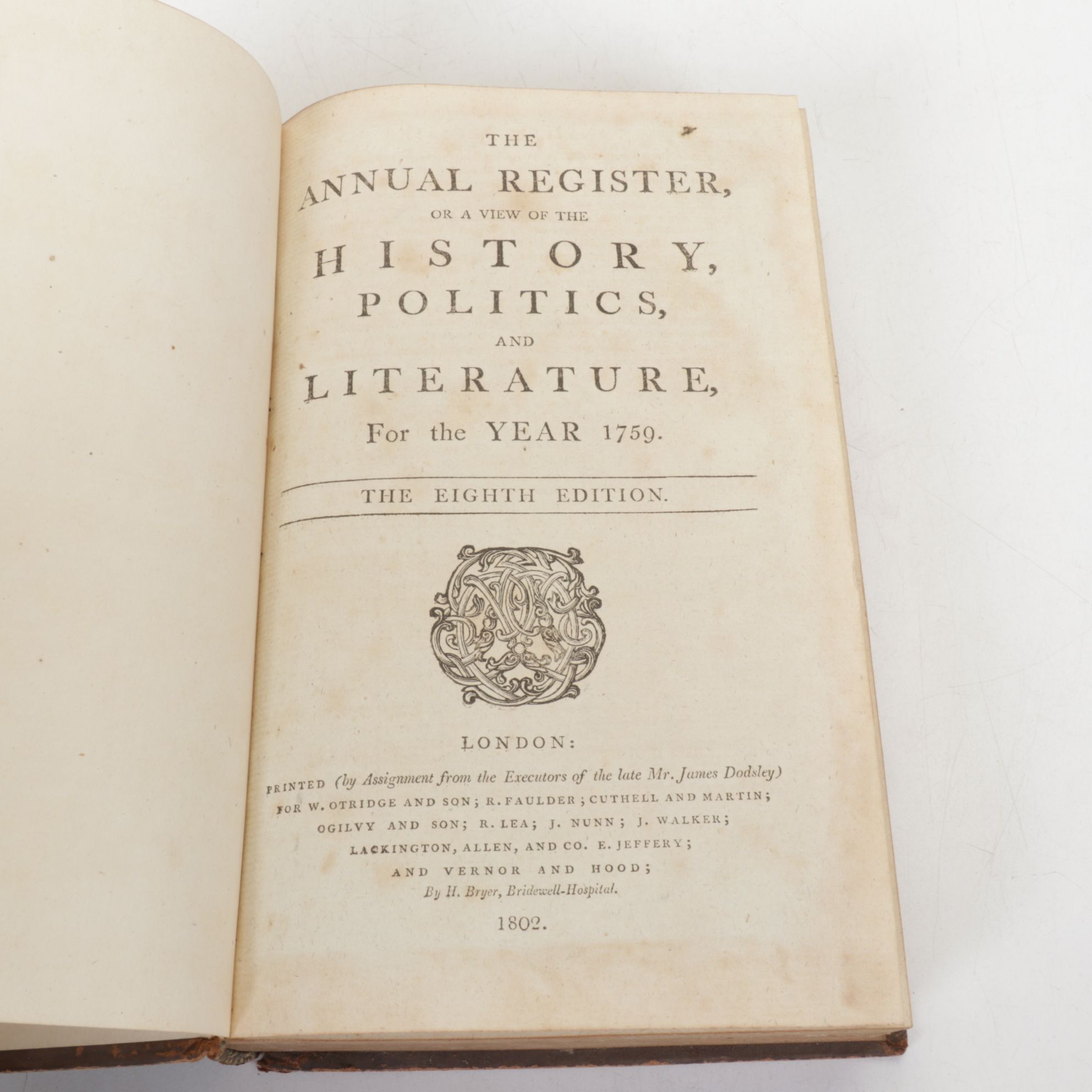 "The Annual Register" Five Volume Collection, Late 18th/Early 19th Century