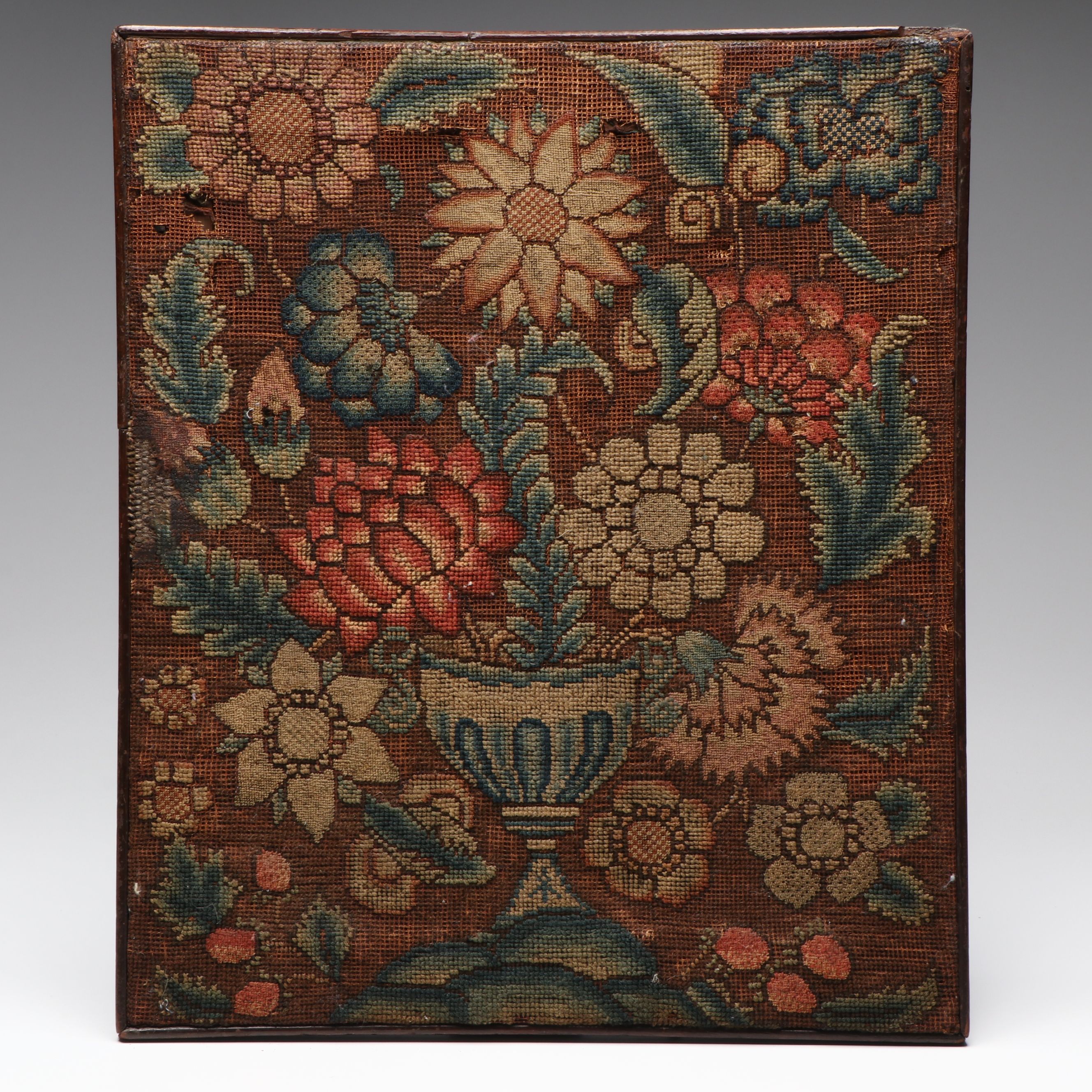 Antique English Needlepoint Firescreen Panel, 18th Century