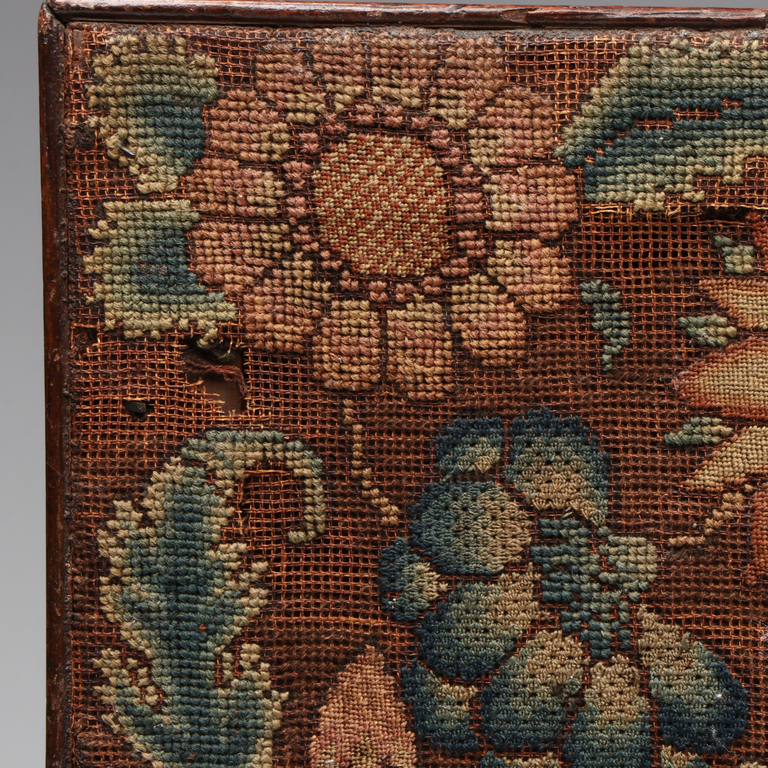 Antique English Needlepoint Firescreen Panel, 18th Century