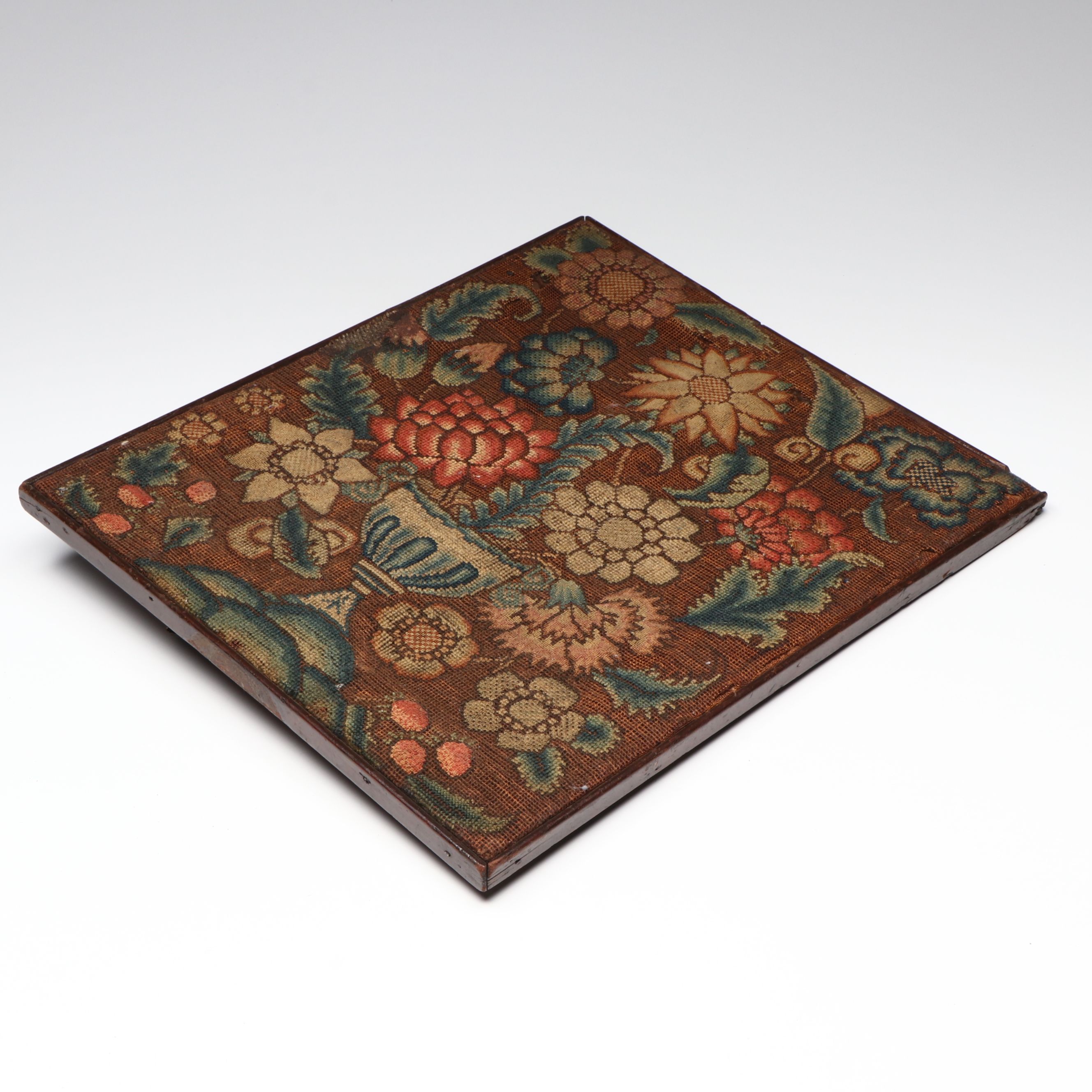 Antique English Needlepoint Firescreen Panel, 18th Century