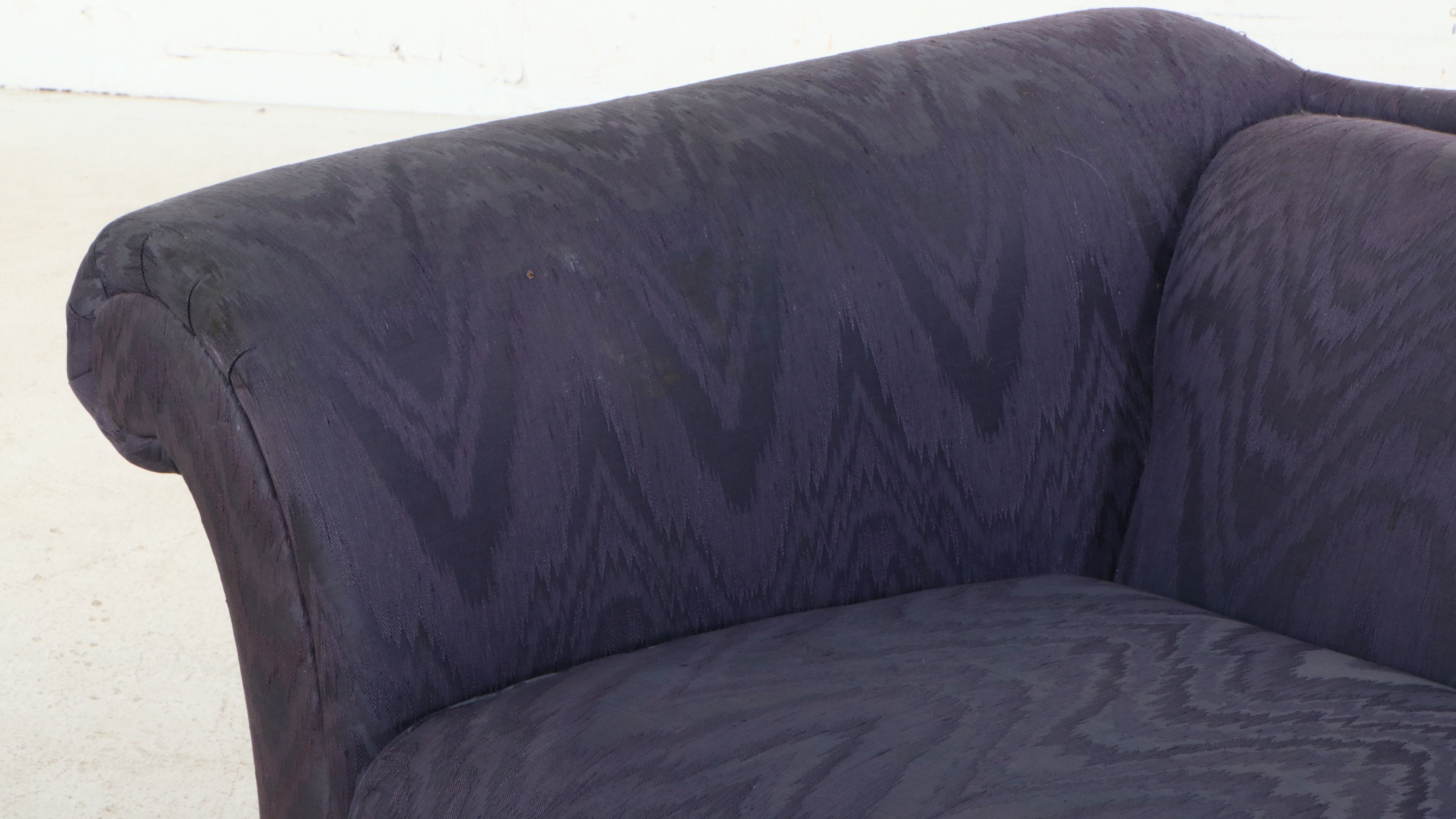 Henredon Flame Stitched Custom Upholstered Camelback Sofa