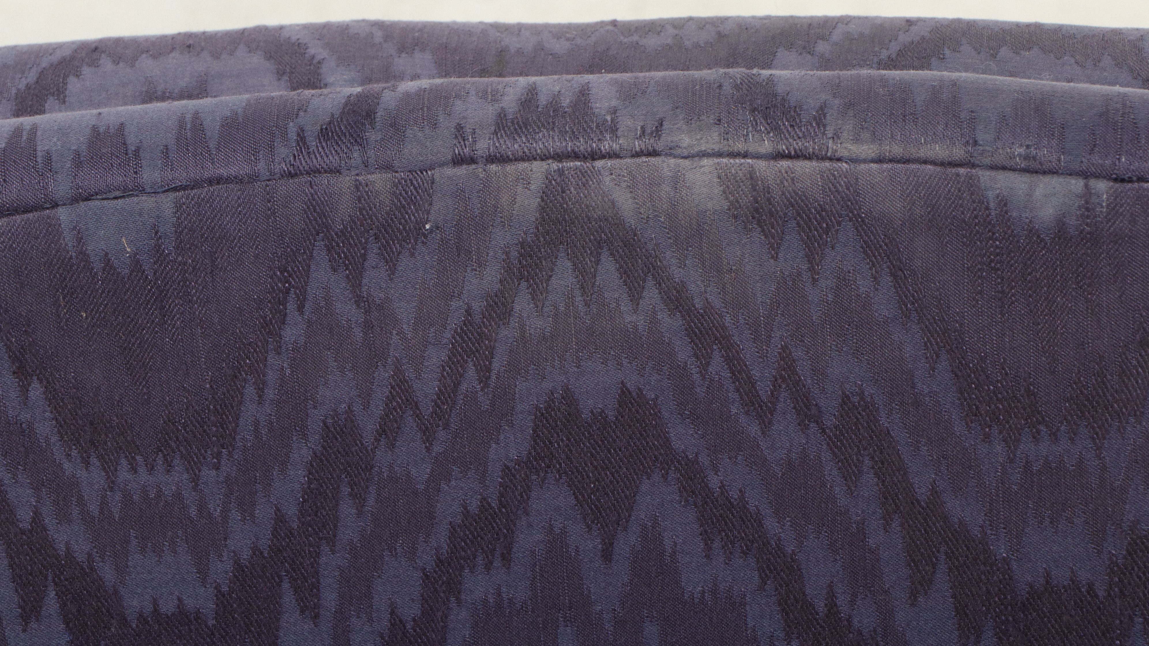 Henredon Flame Stitched Custom Upholstered Camelback Sofa