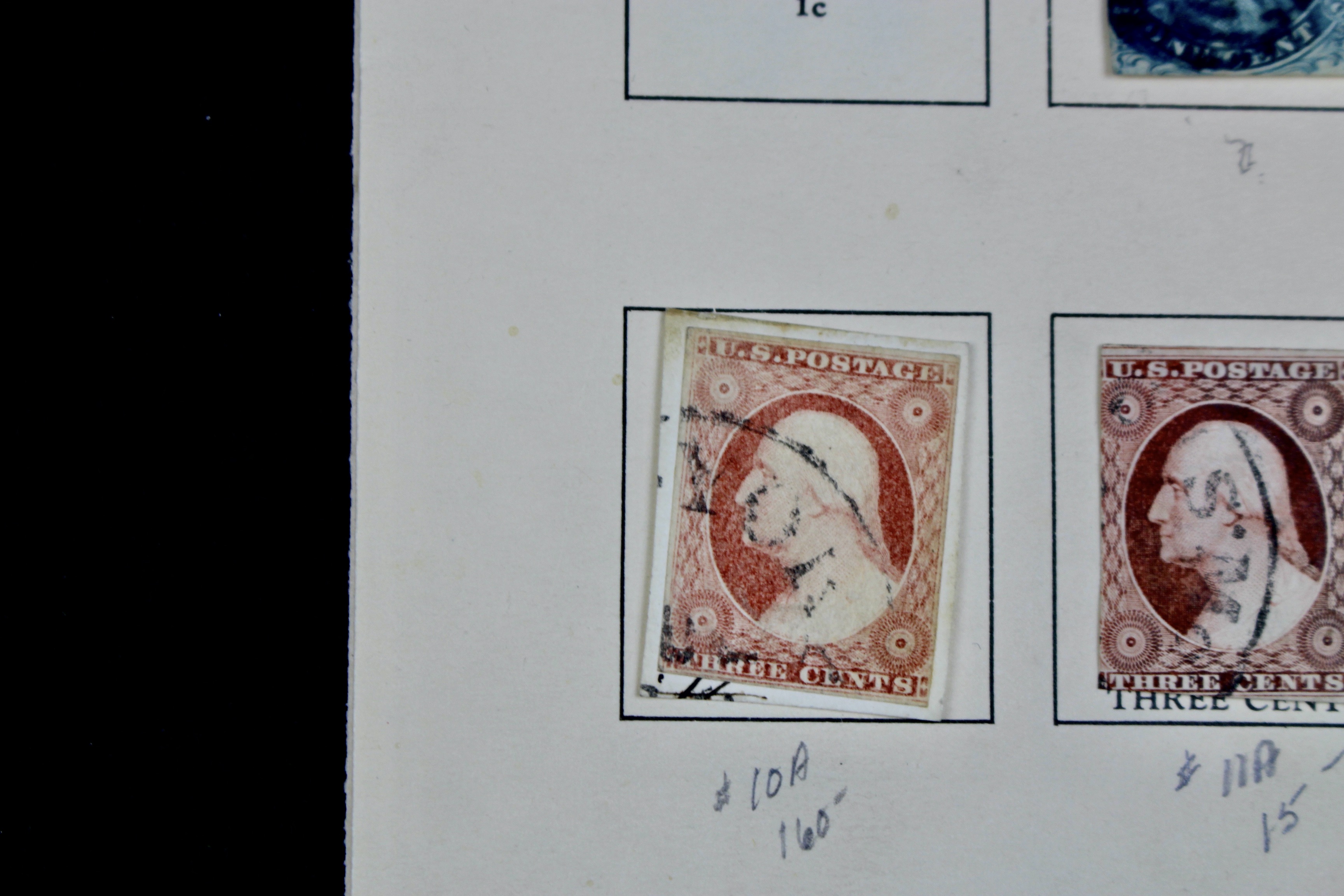 Sixteen Early Classic U.S. Postage Stamps, 1851 to 1860