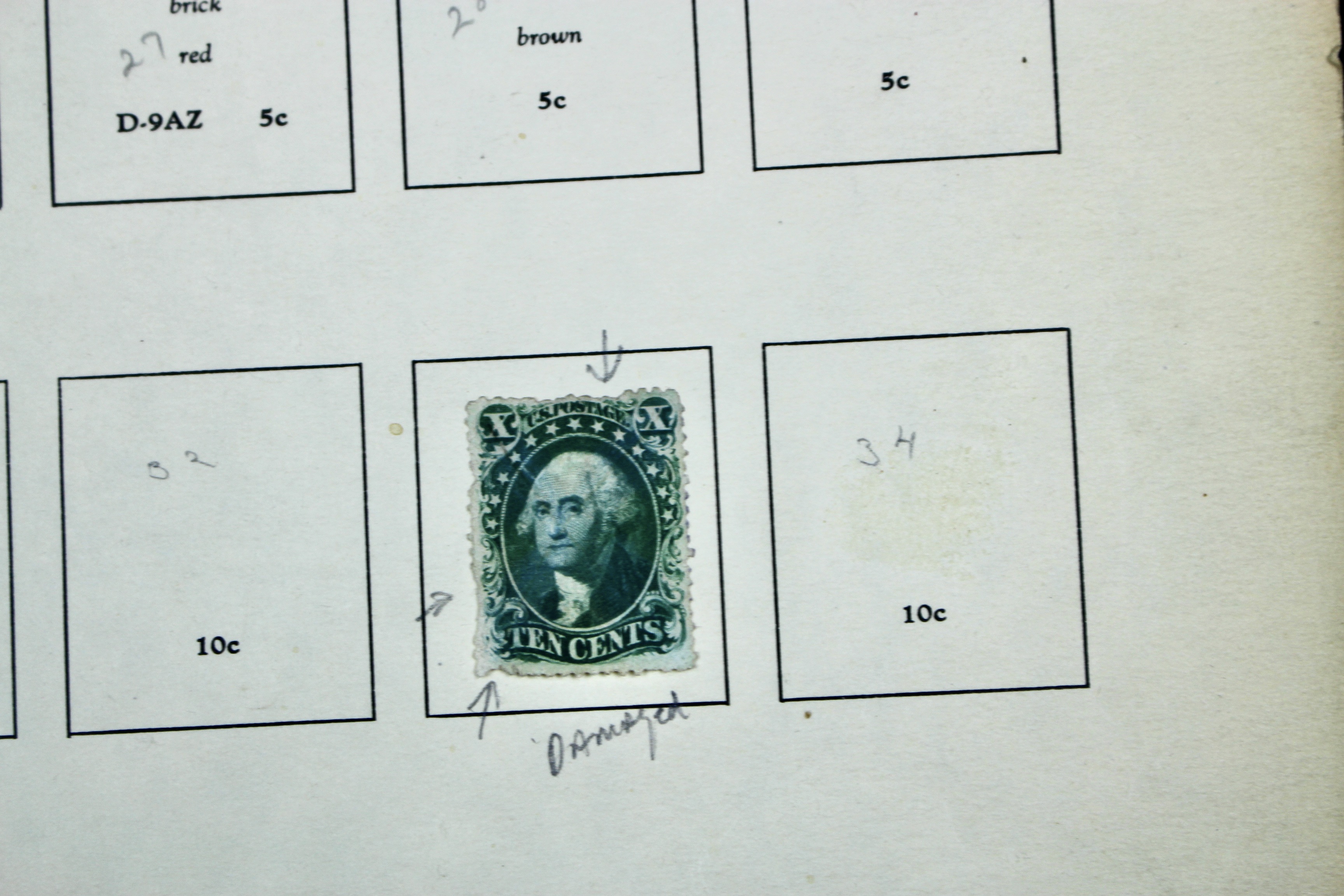 Sixteen Early Classic U.S. Postage Stamps, 1851 to 1860