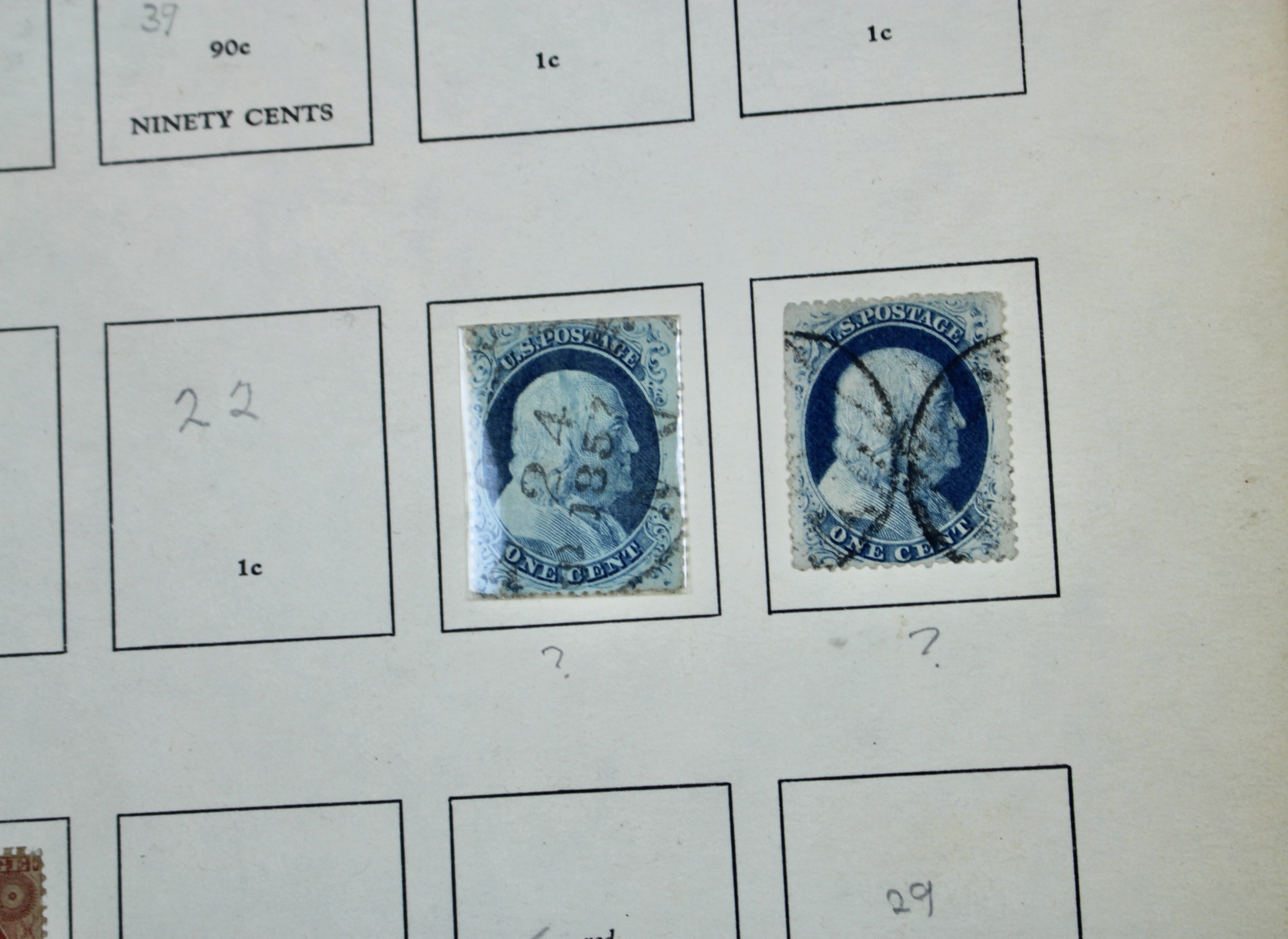 Sixteen Early Classic U.S. Postage Stamps, 1851 to 1860