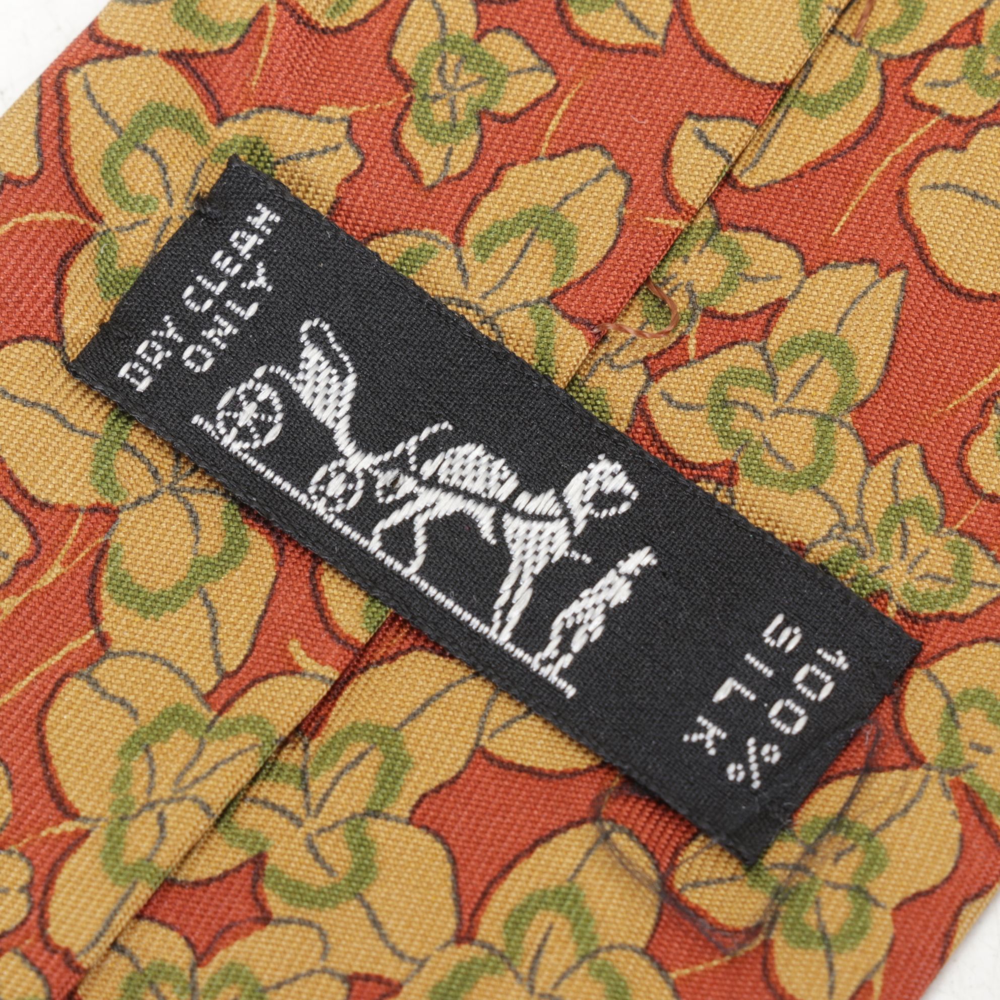 Hermès Silk Necktie with Leaf Motif