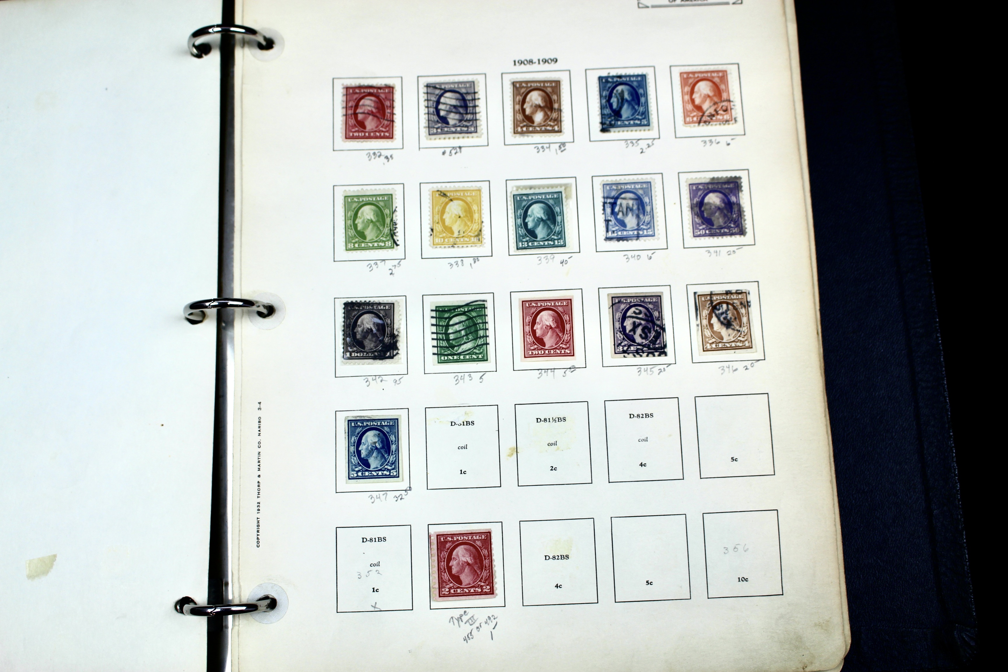 U.S. Postage Stamp Collection, 1908 to 1920, Mint and Used
