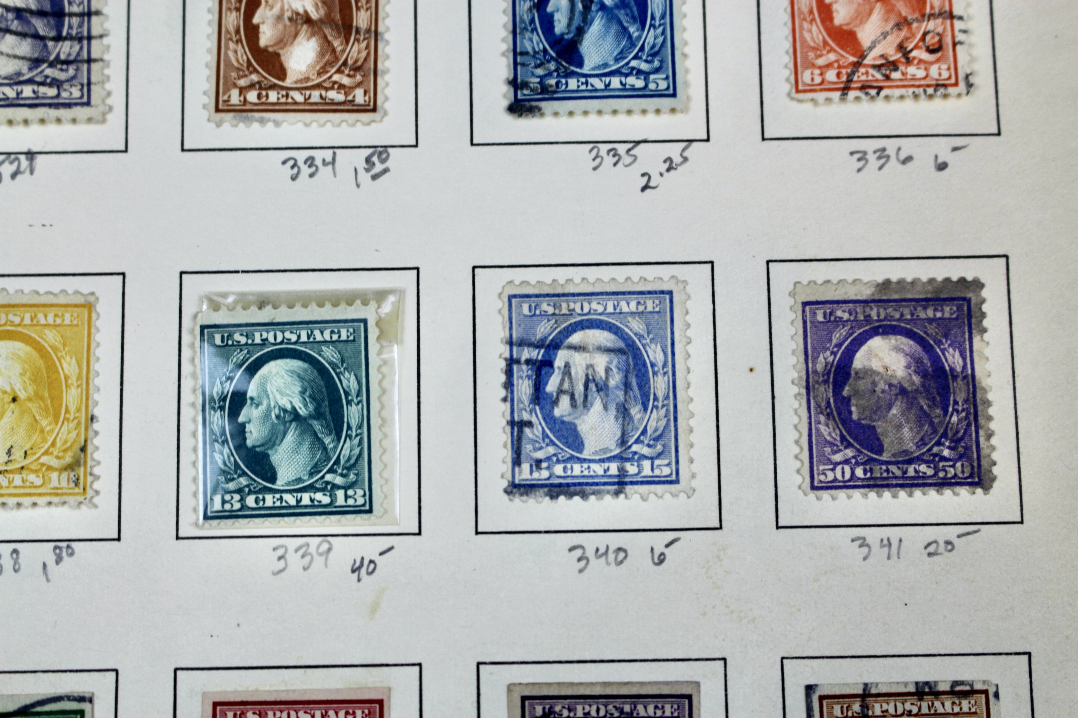 U.S. Postage Stamp Collection, 1908 to 1920, Mint and Used