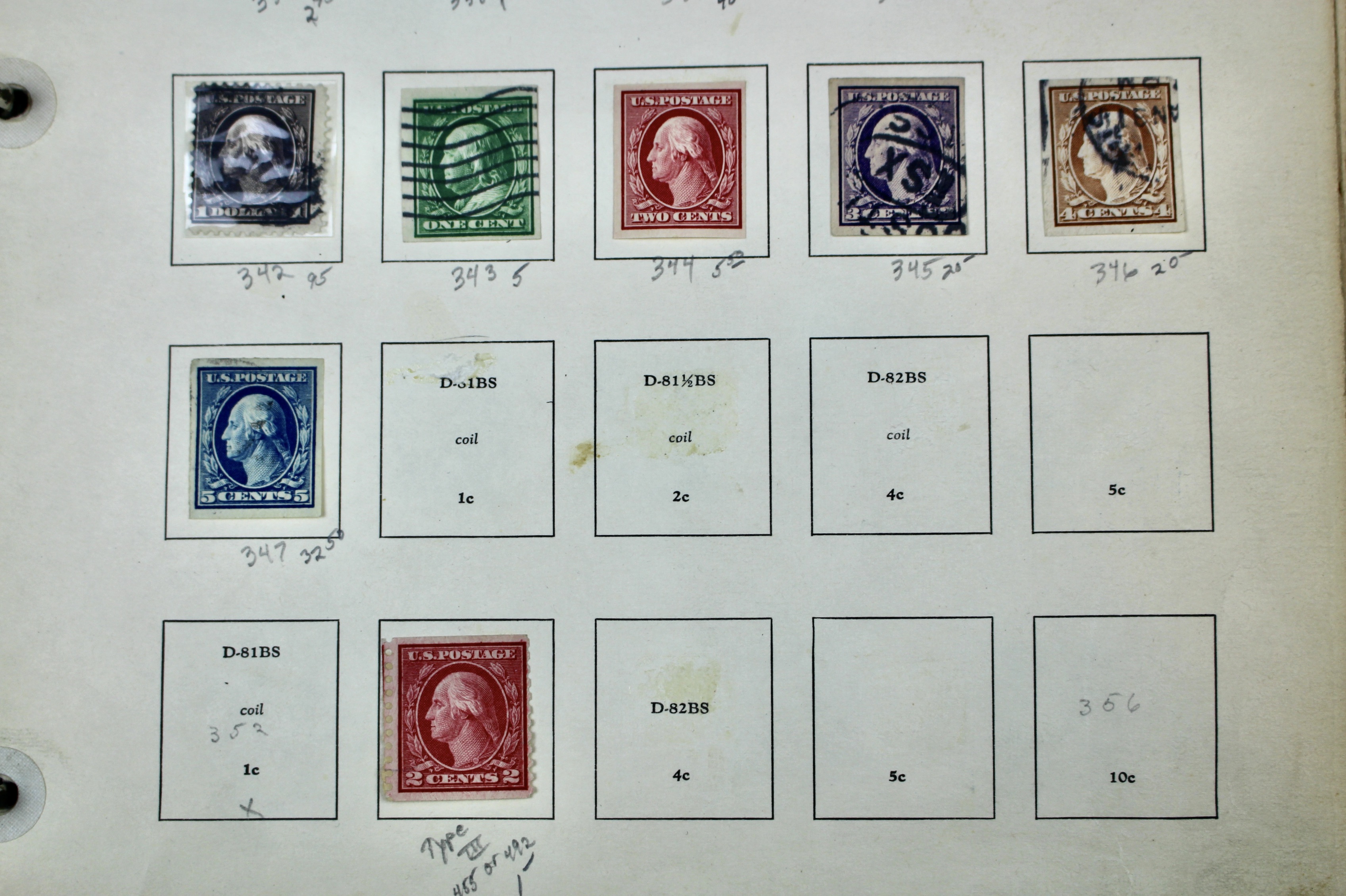 U.S. Postage Stamp Collection, 1908 to 1920, Mint and Used