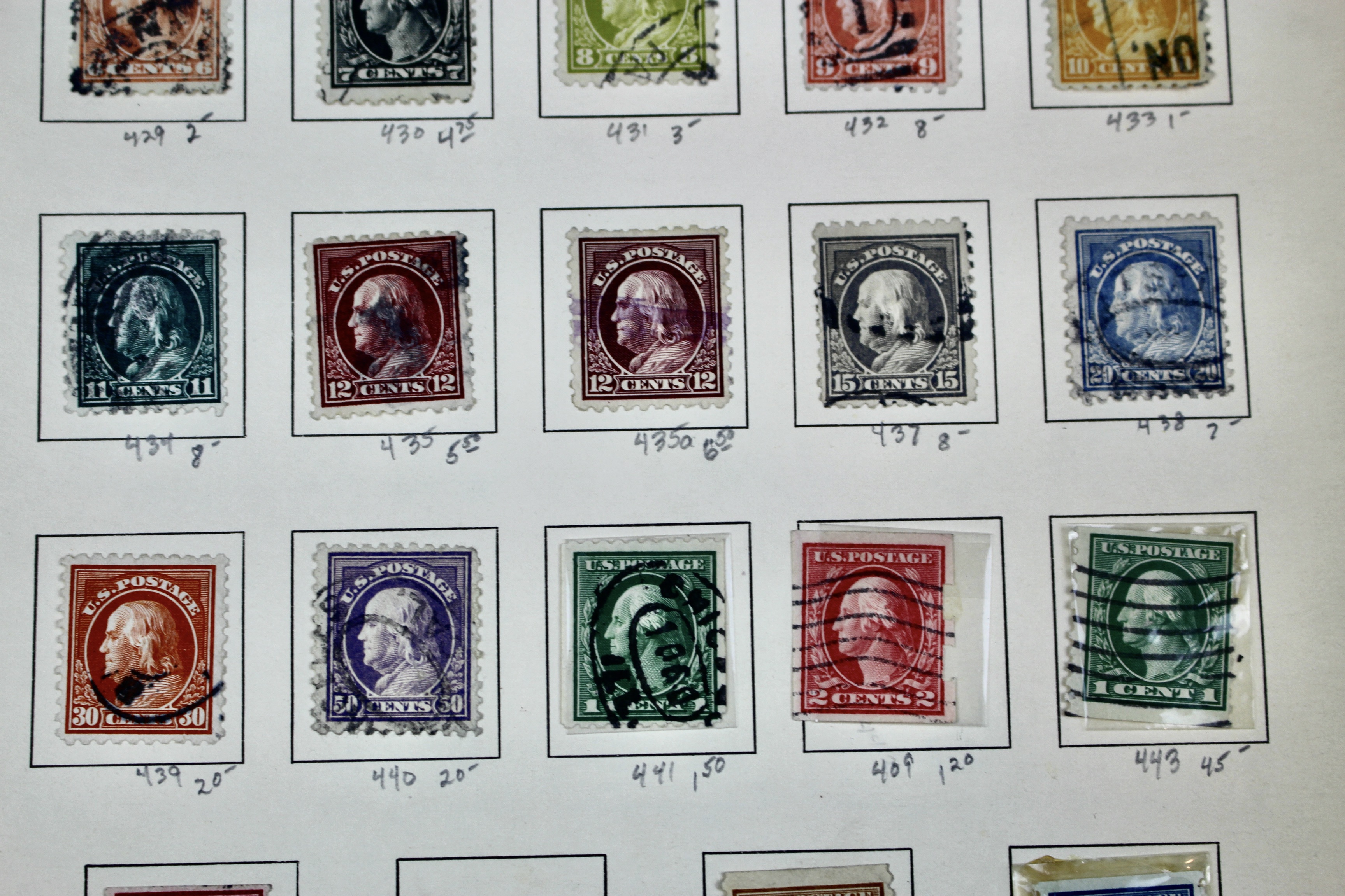 U.S. Postage Stamp Collection, 1908 to 1920, Mint and Used