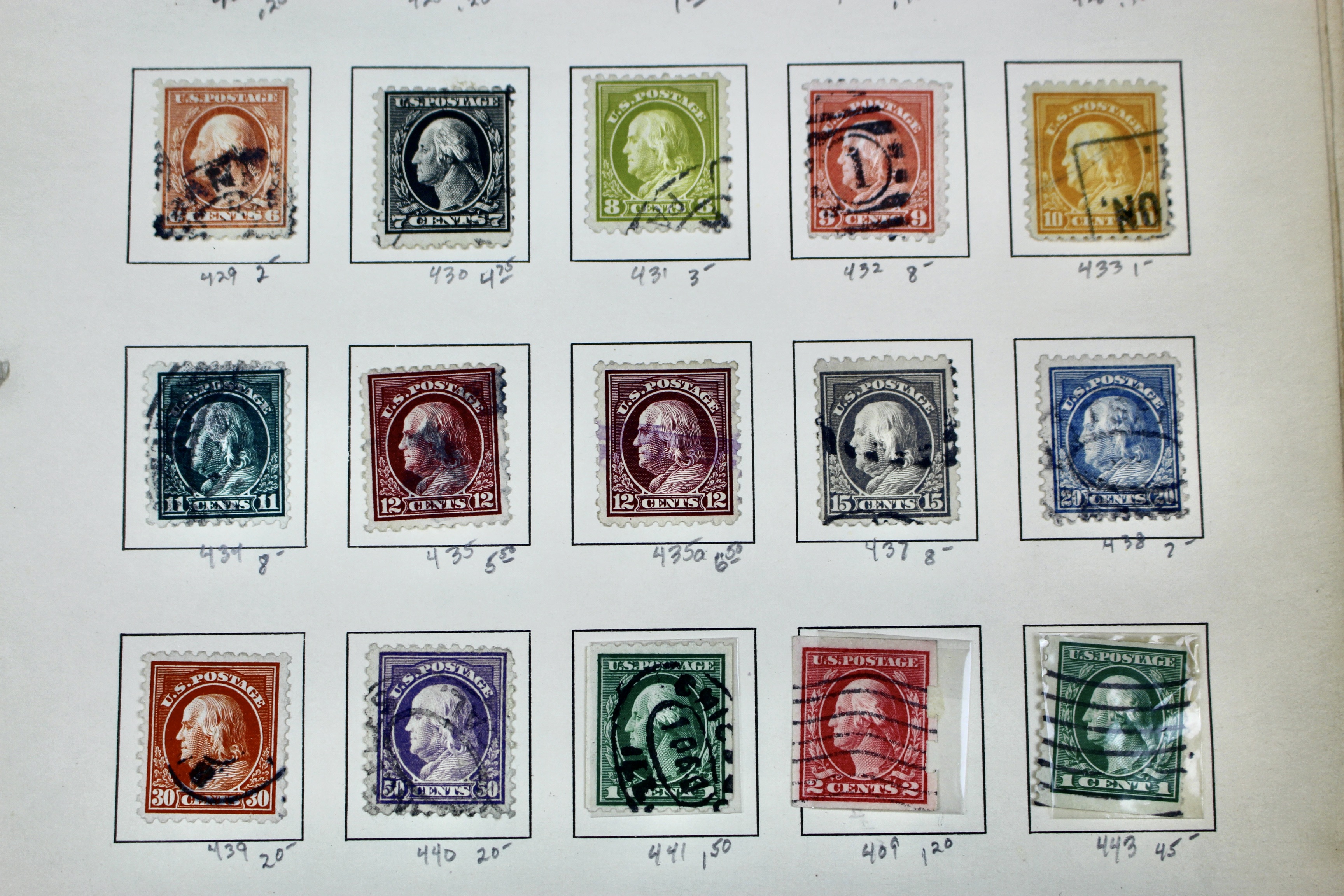 U.S. Postage Stamp Collection, 1908 to 1920, Mint and Used