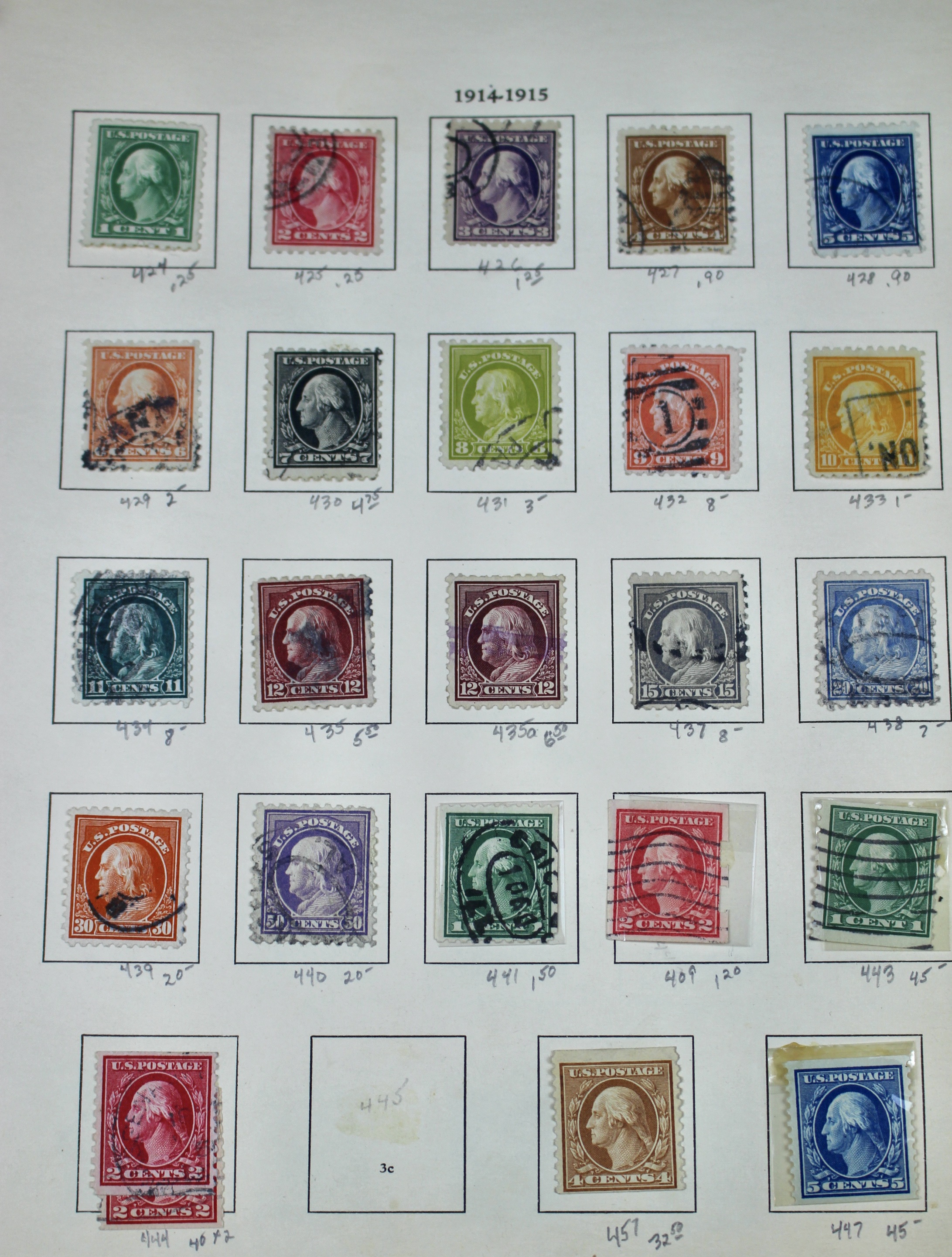 U.S. Postage Stamp Collection, 1908 to 1920, Mint and Used