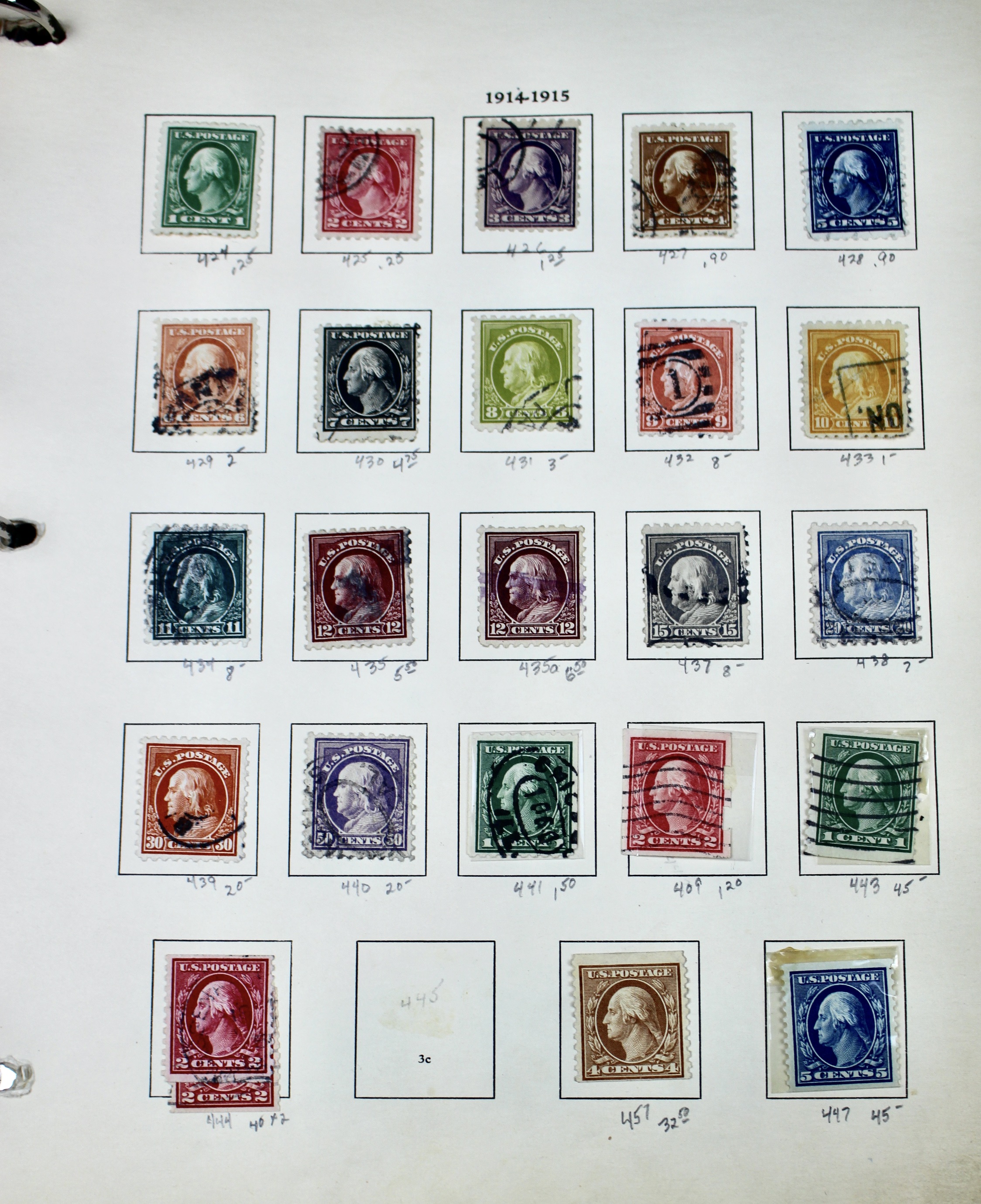 U.S. Postage Stamp Collection, 1908 to 1920, Mint and Used