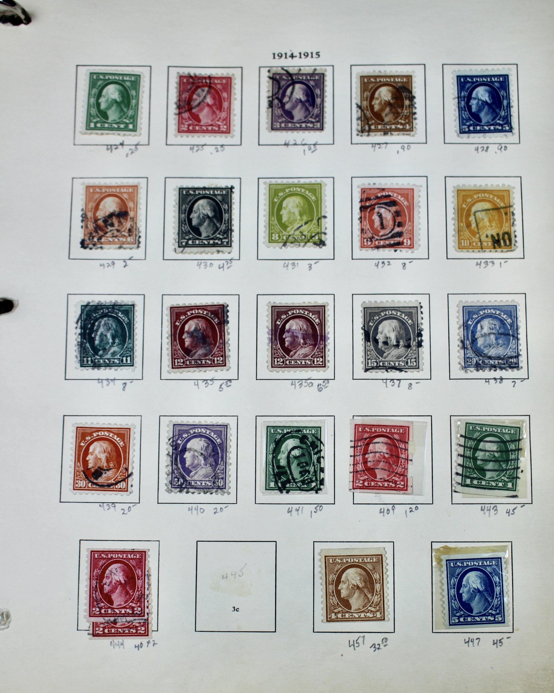U.S. Postage Stamp Collection, 1908 to 1920, Mint and Used