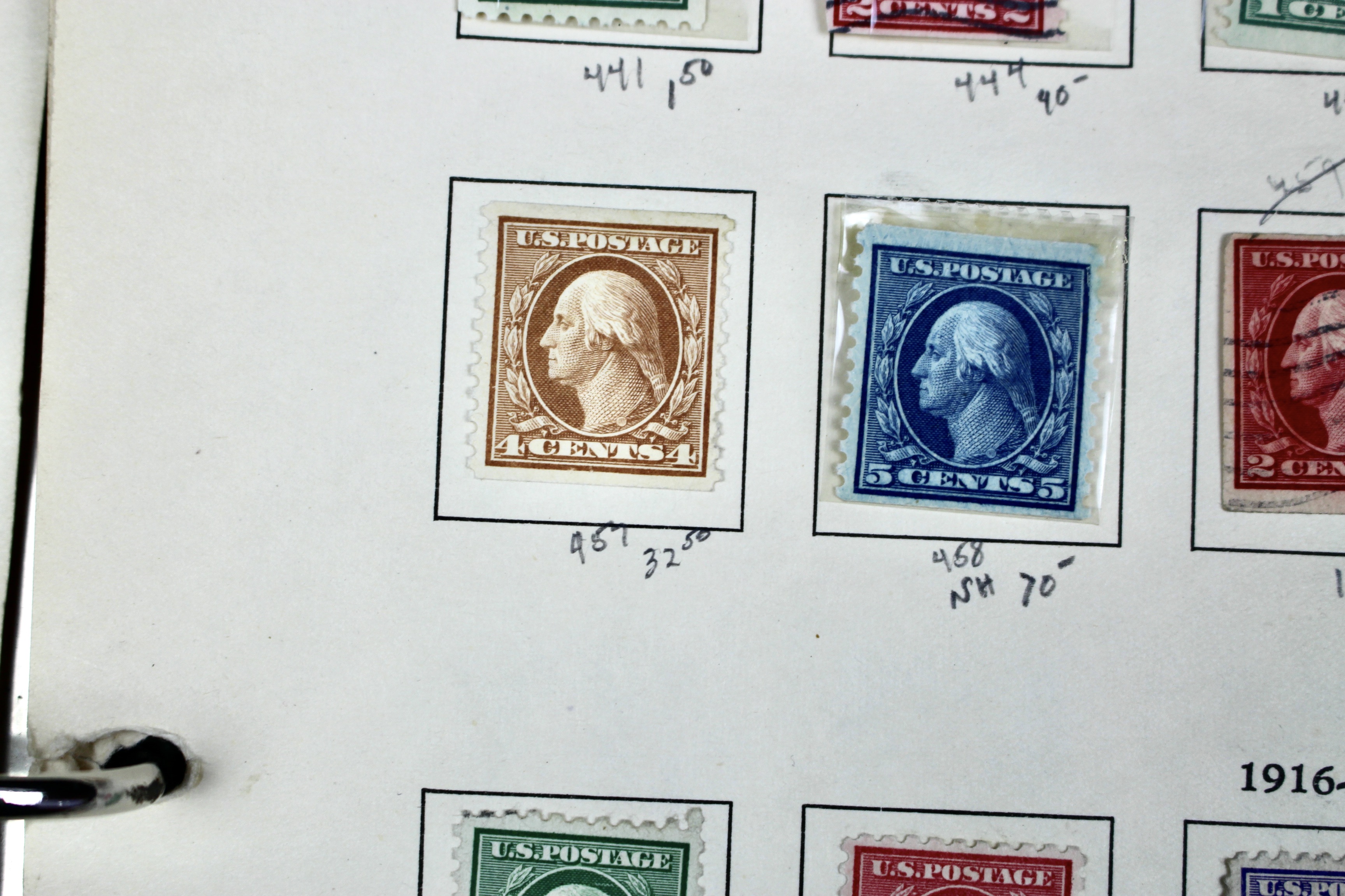 U.S. Postage Stamp Collection, 1908 to 1920, Mint and Used