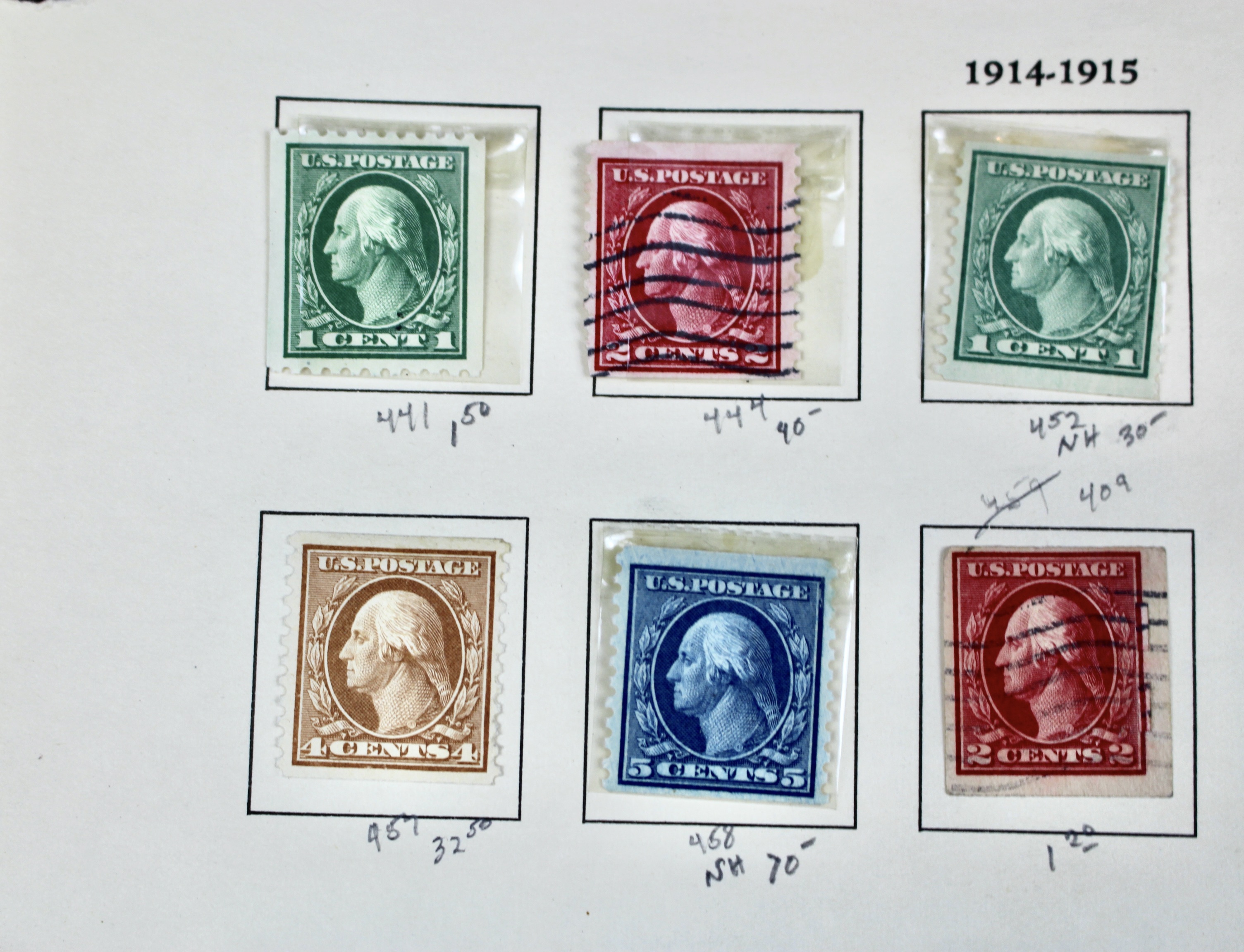 U.S. Postage Stamp Collection, 1908 to 1920, Mint and Used