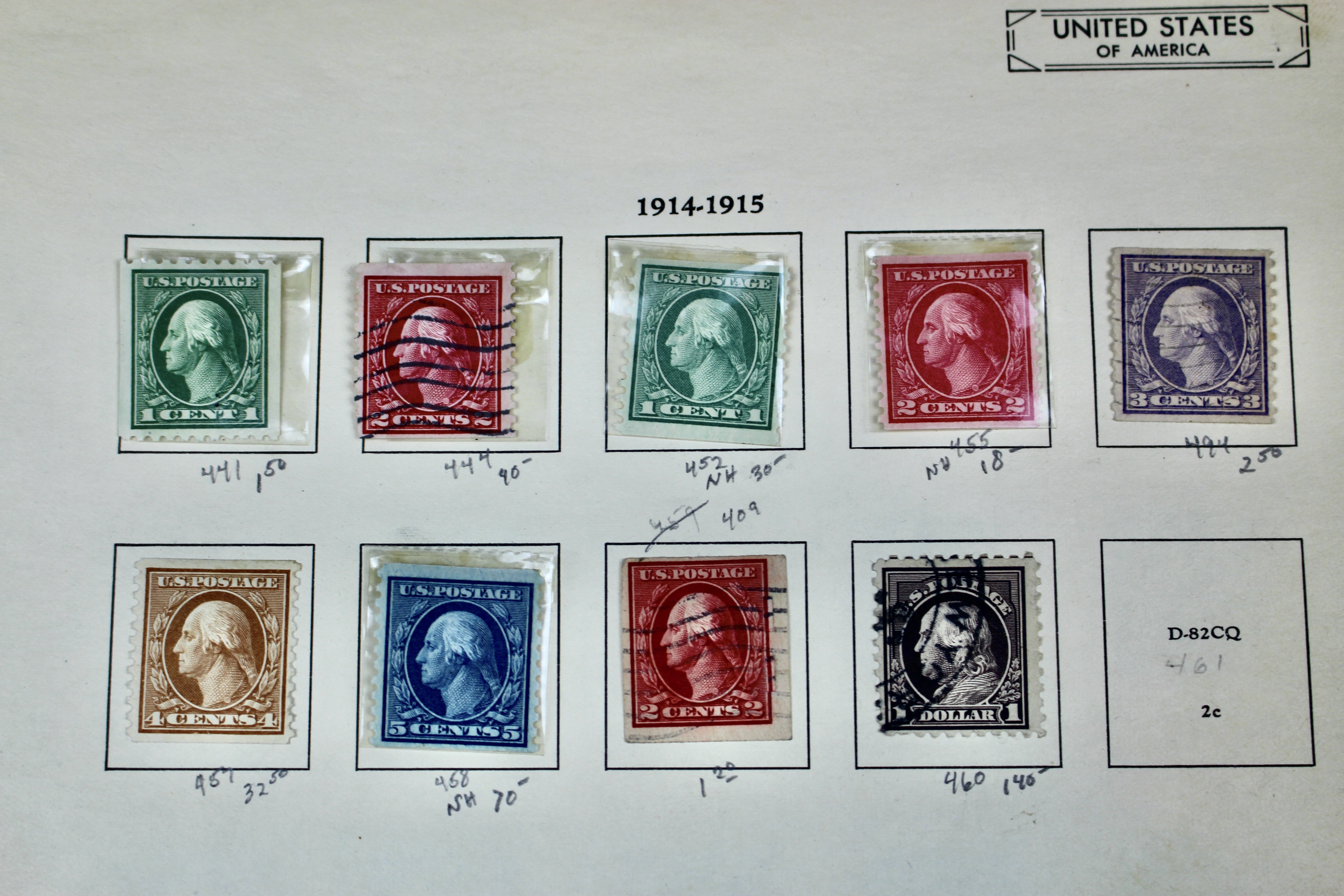 U.S. Postage Stamp Collection, 1908 to 1920, Mint and Used