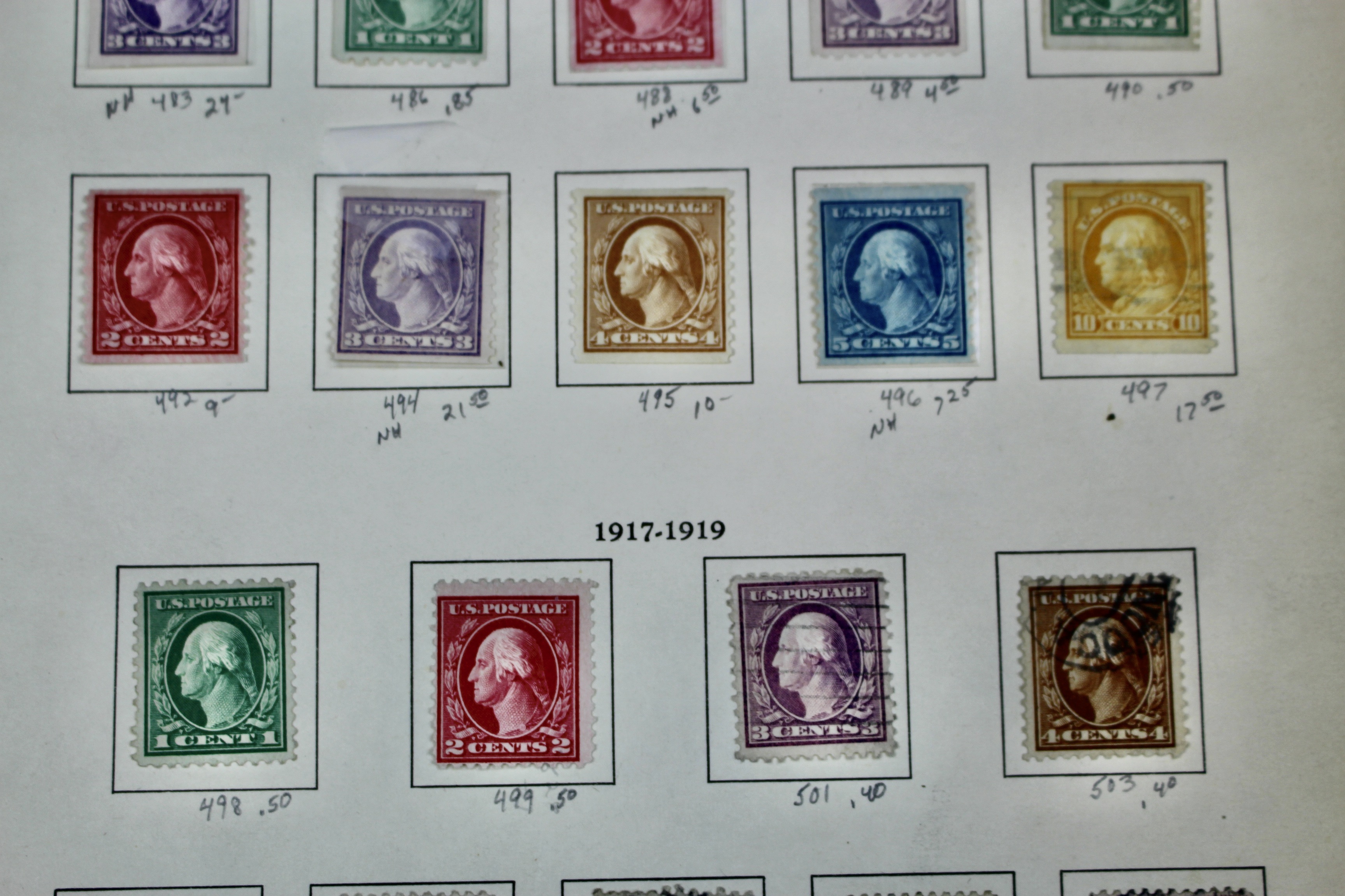 U.S. Postage Stamp Collection, 1908 to 1920, Mint and Used