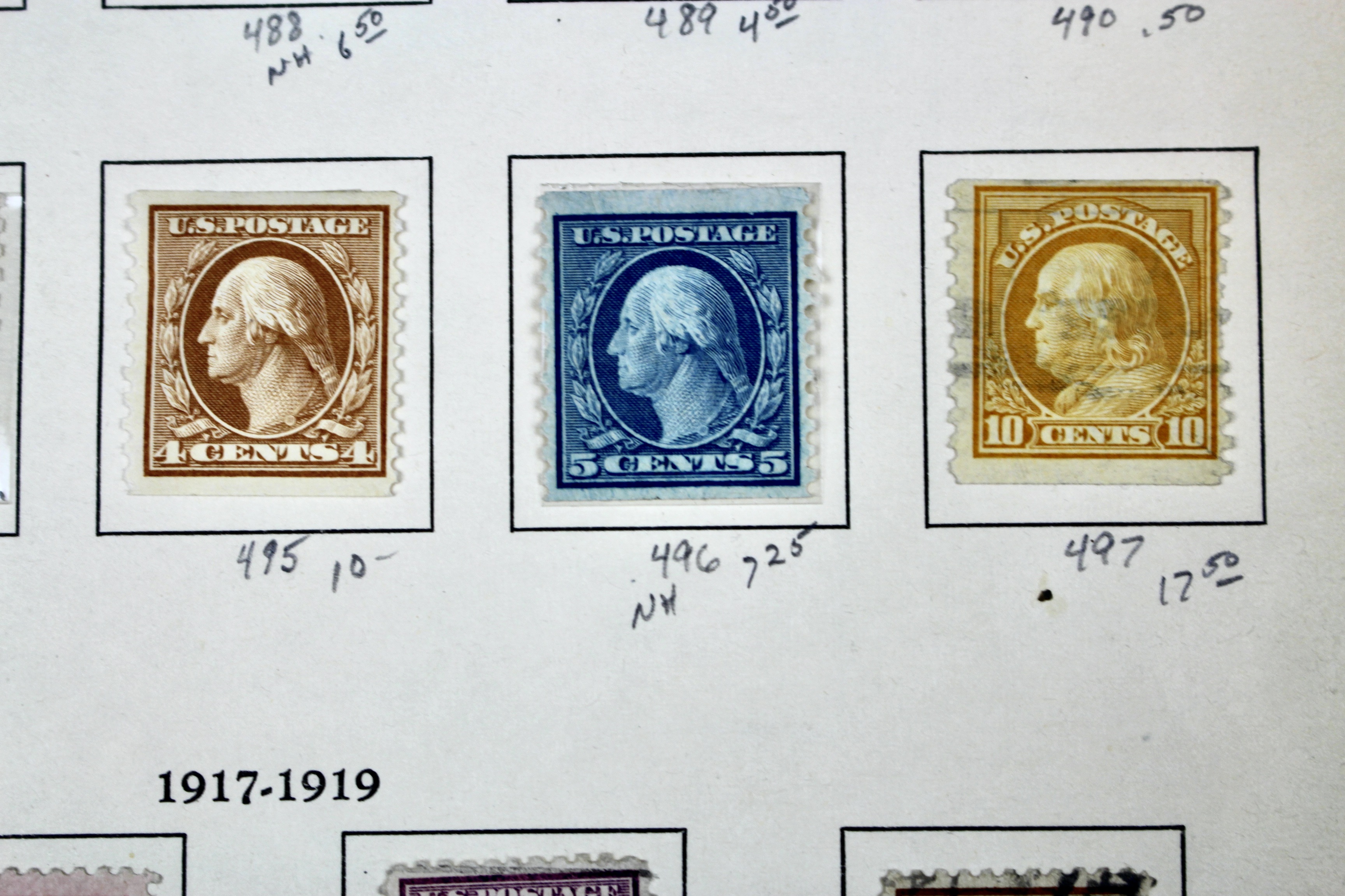 U.S. Postage Stamp Collection, 1908 to 1920, Mint and Used