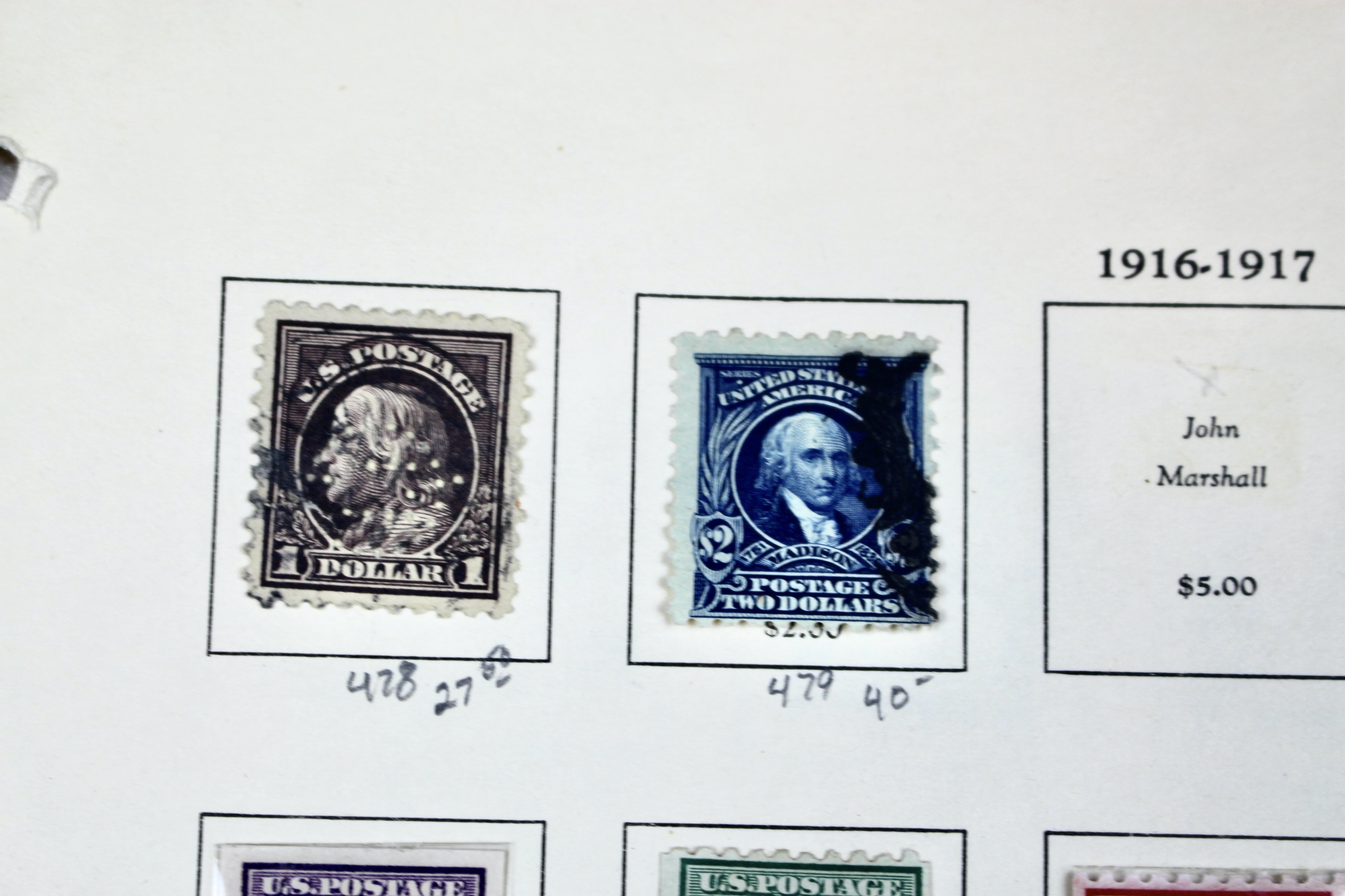 U.S. Postage Stamp Collection, 1908 to 1920, Mint and Used