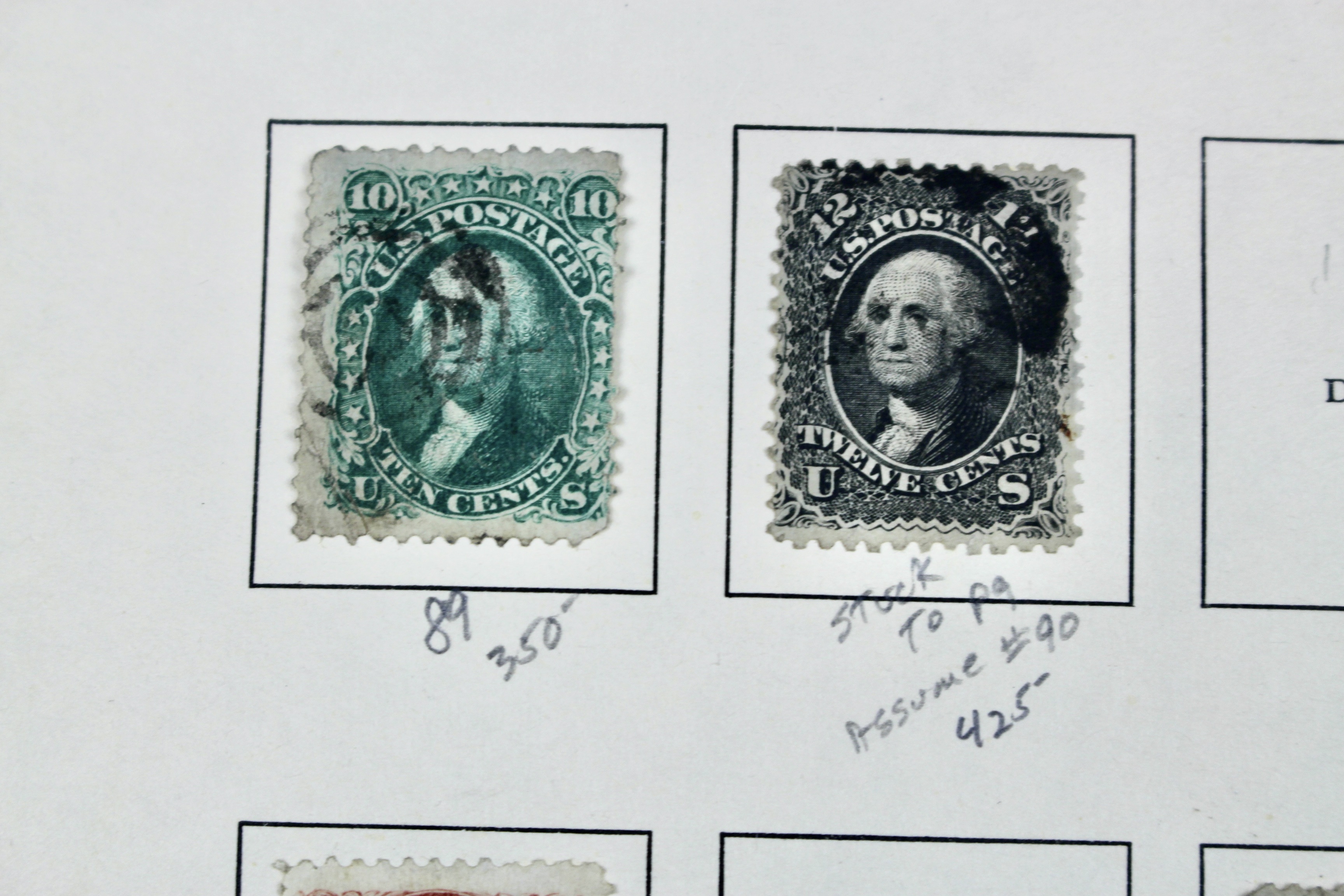 Eleven Classic U.S. Postage Stamps, Scott 86 to 98, All w/ Grills, 1867-1868