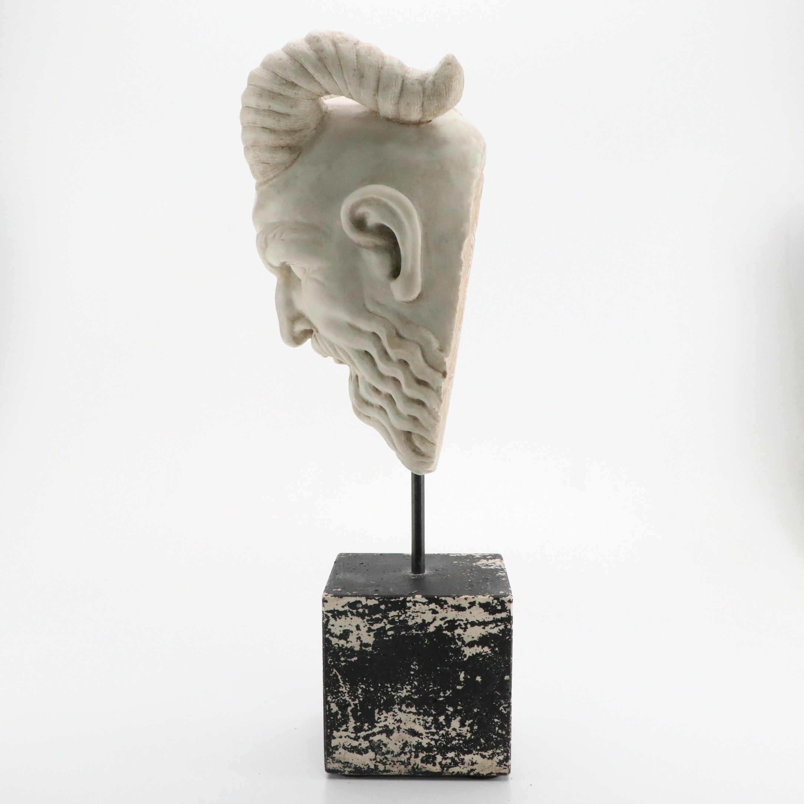 Grand Tour Carved Marble Head of a Satyr
