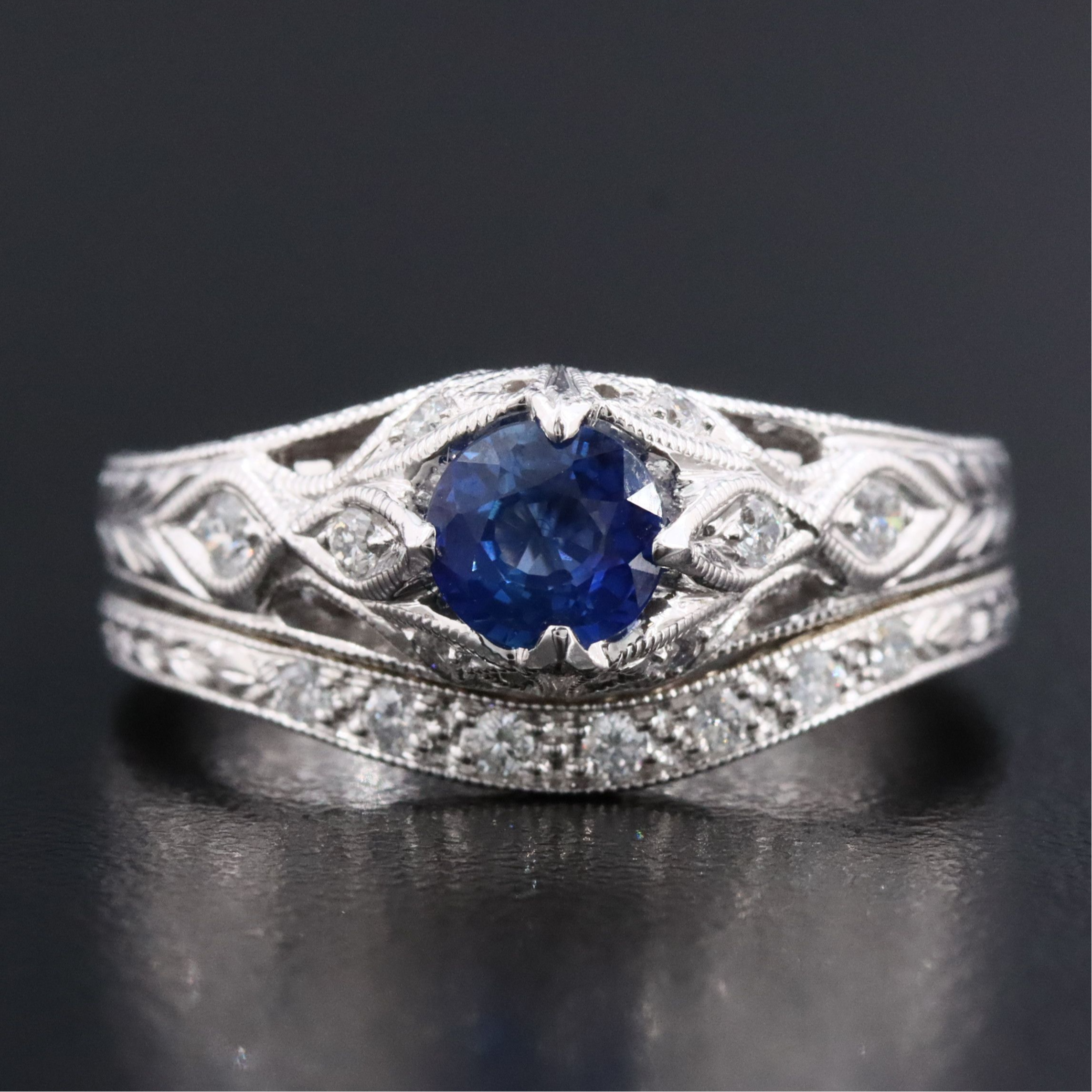 Barry Kieselstein-Cord 14K Sapphire and Diamond Ring Set