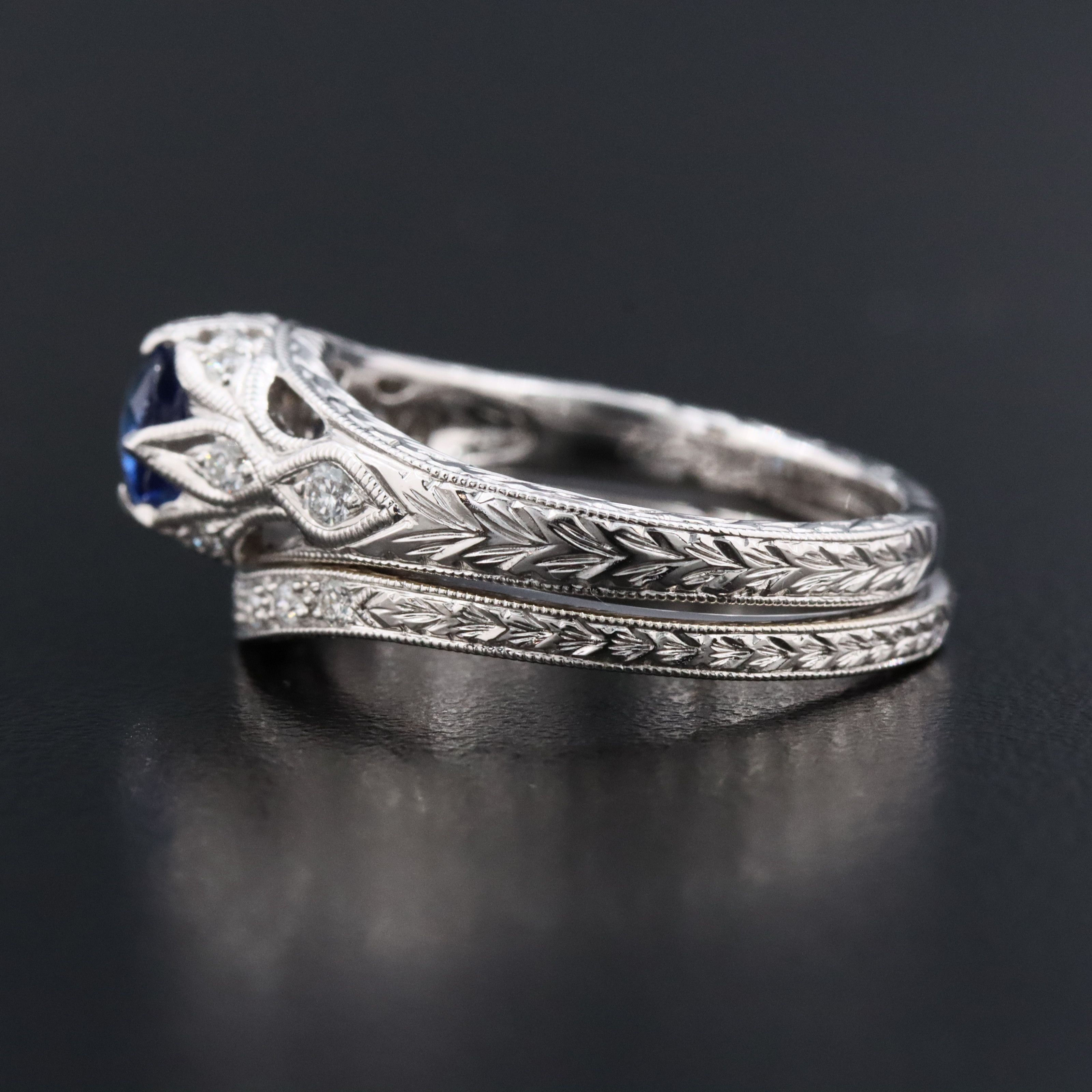 Barry Kieselstein-Cord 14K Sapphire and Diamond Ring Set