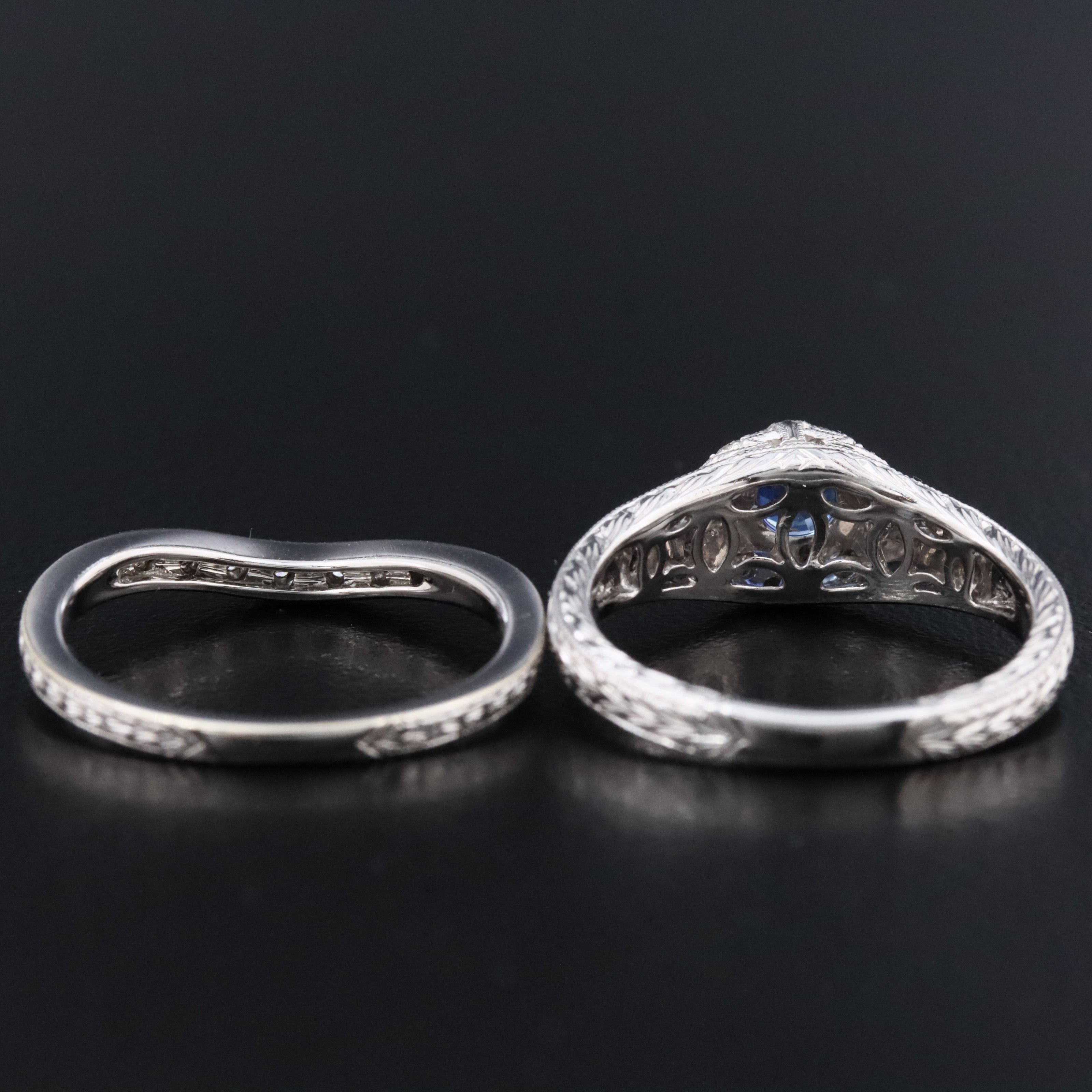 Barry Kieselstein-Cord 14K Sapphire and Diamond Ring Set