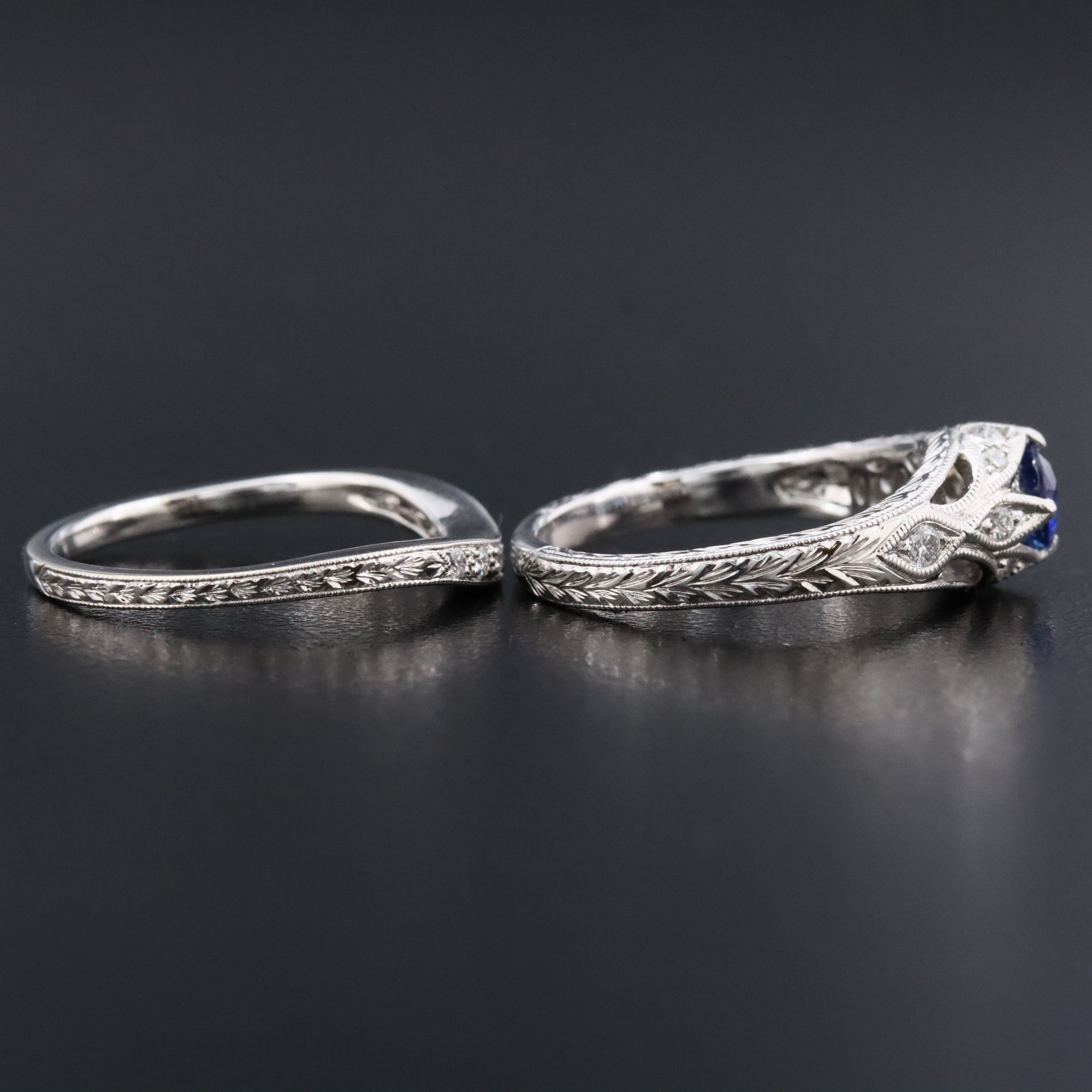 Barry Kieselstein-Cord 14K Sapphire and Diamond Ring Set