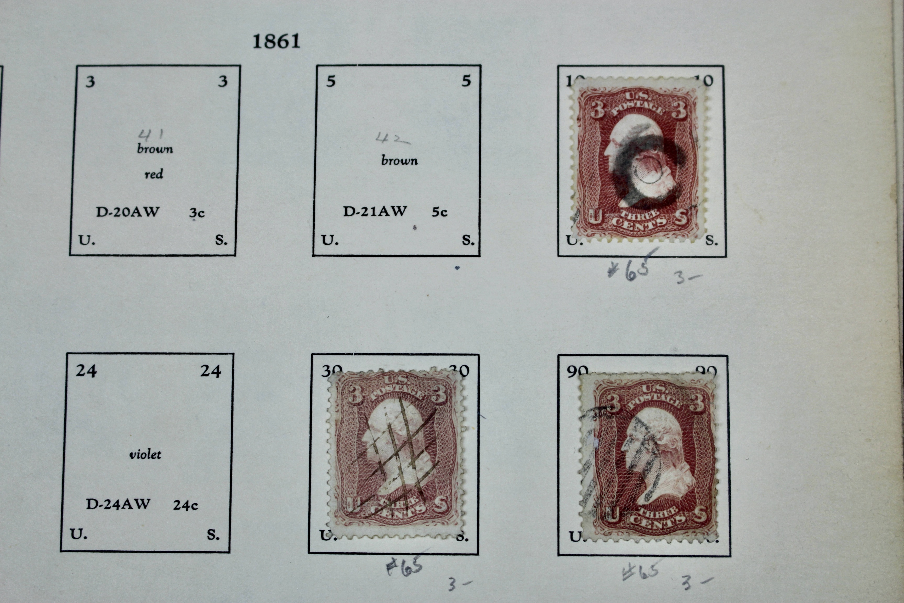 U.S. Postage Stamp Collection, 1857 to 1882