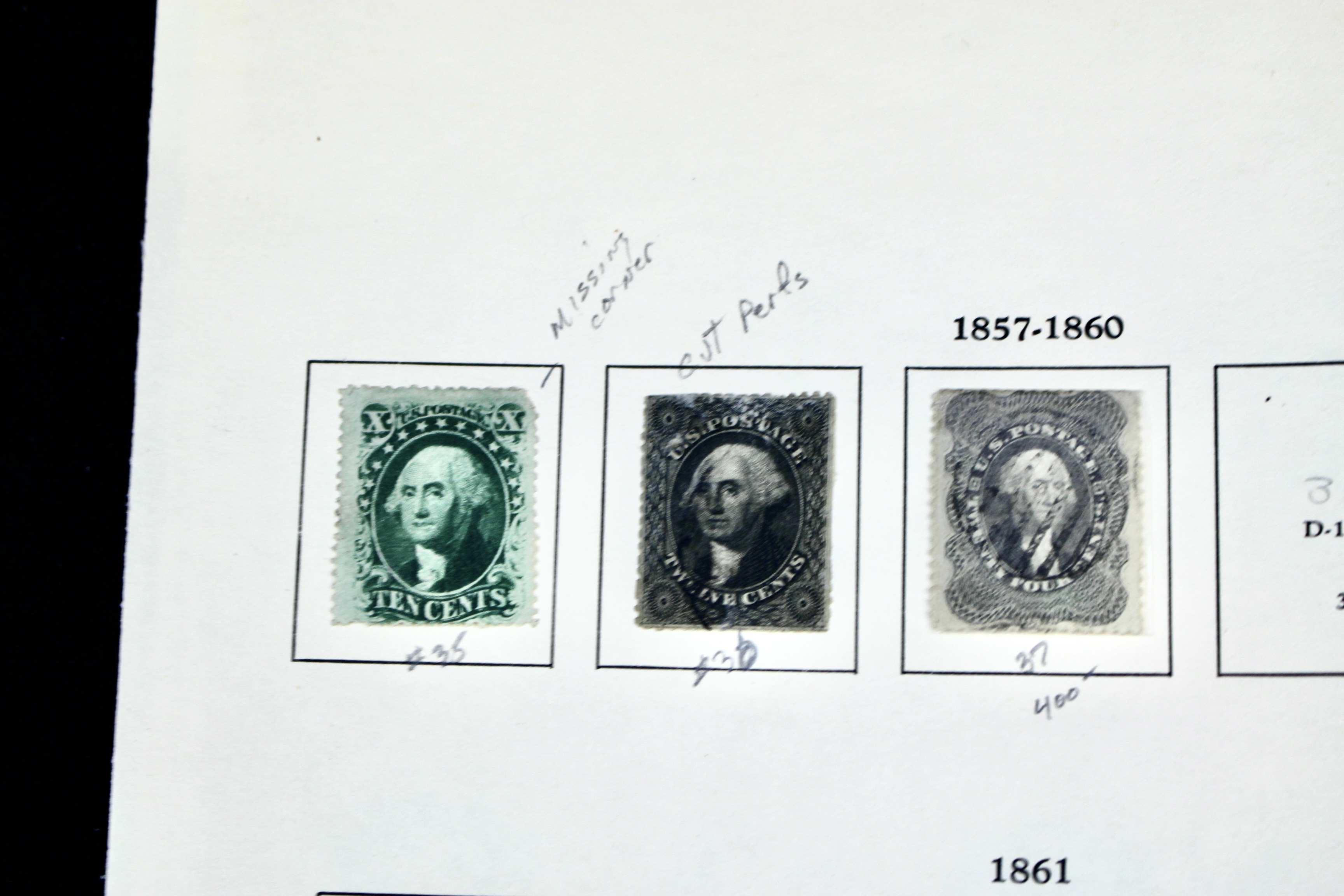 U.S. Postage Stamp Collection, 1857 to 1882