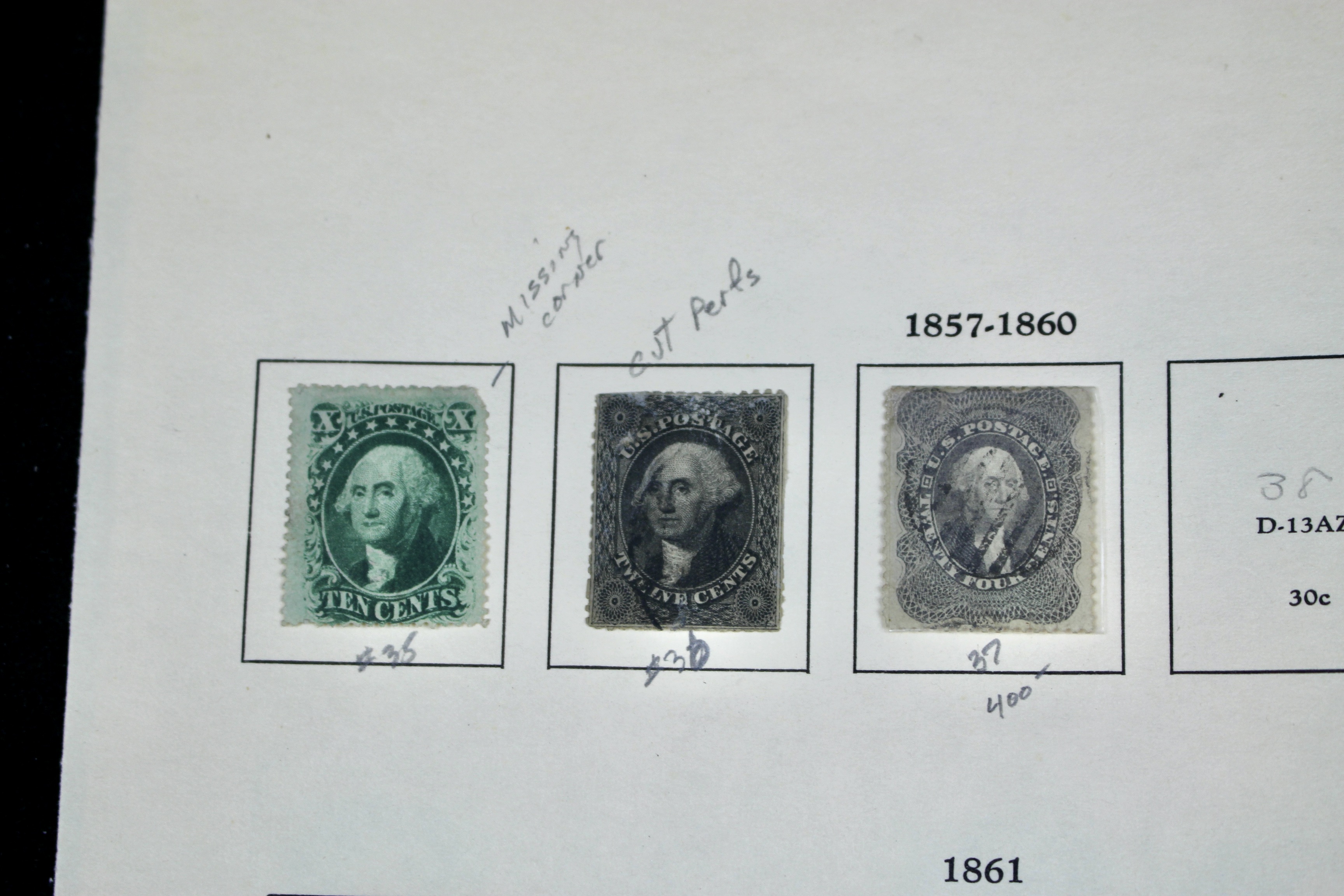 U.S. Postage Stamp Collection, 1857 to 1882