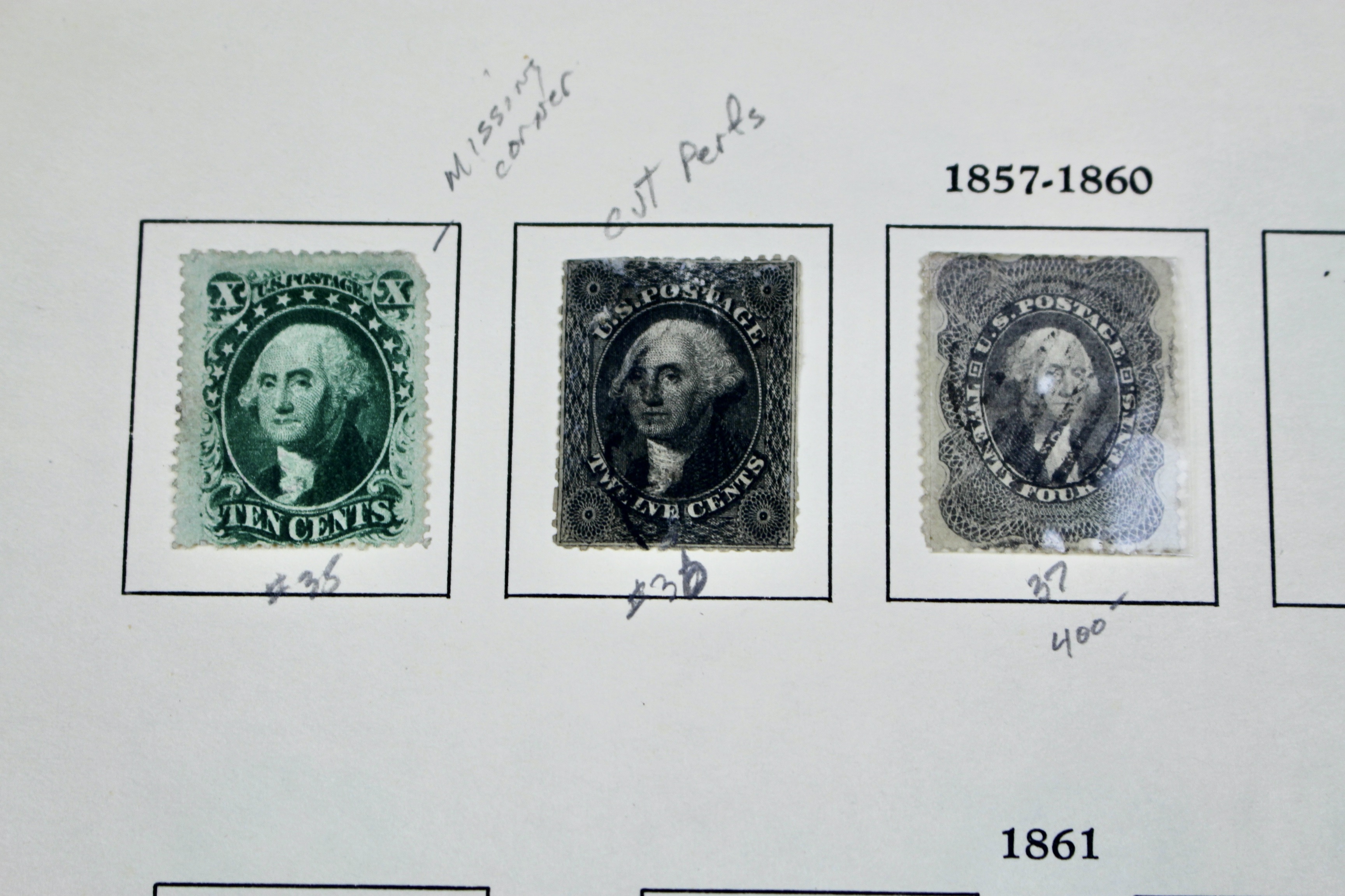 U.S. Postage Stamp Collection, 1857 to 1882