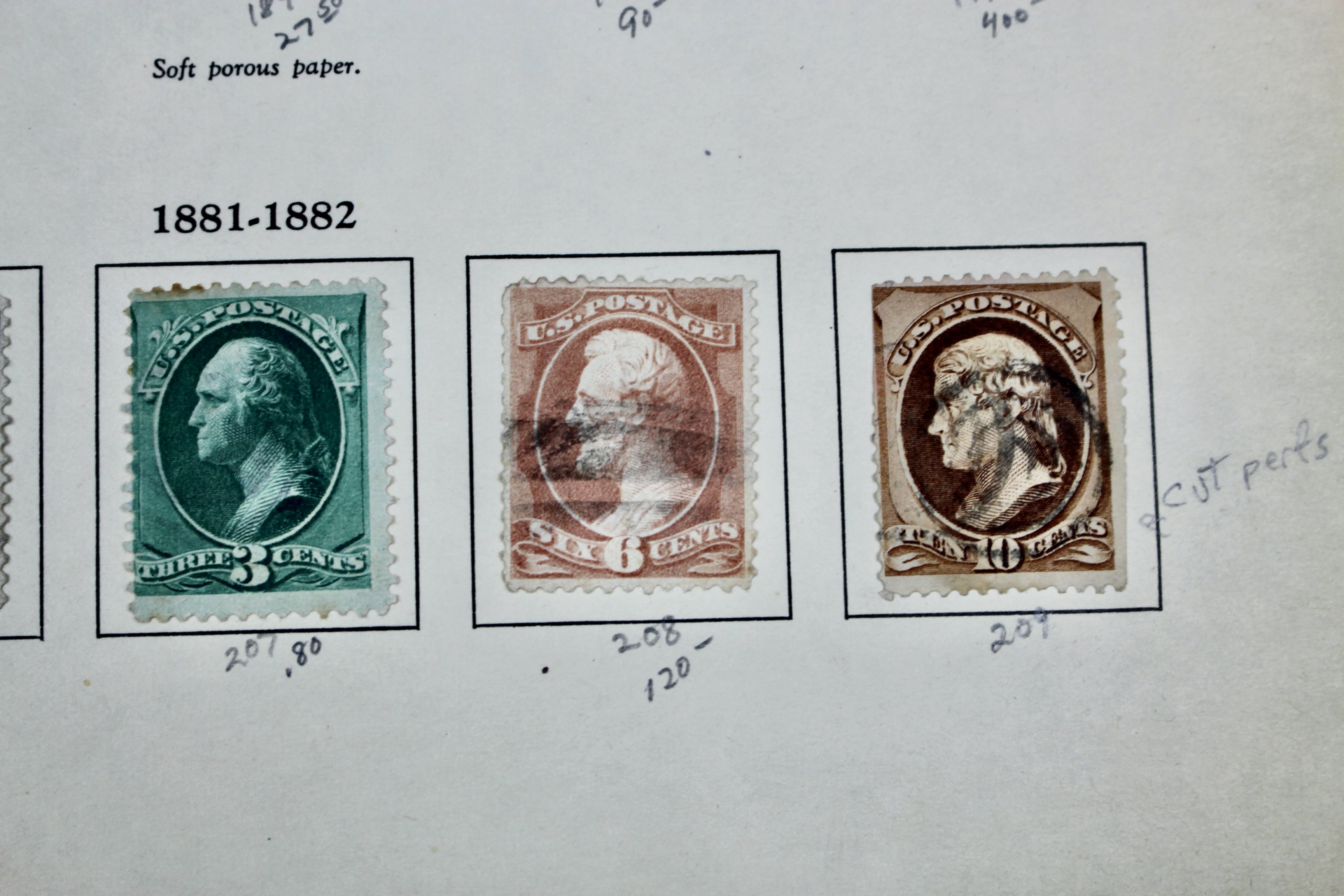U.S. Postage Stamp Collection, 1857 to 1882