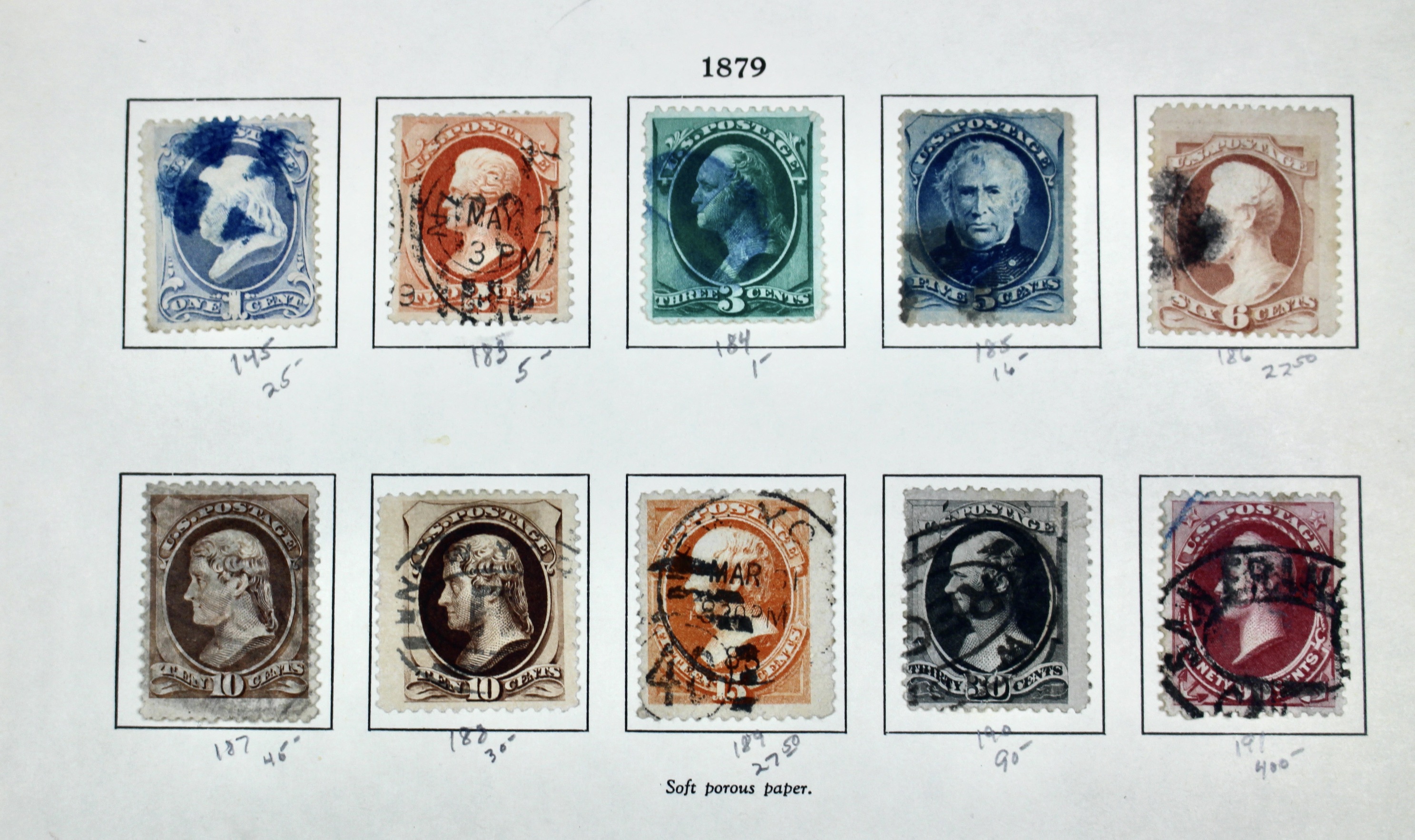 U.S. Postage Stamp Collection, 1857 to 1882