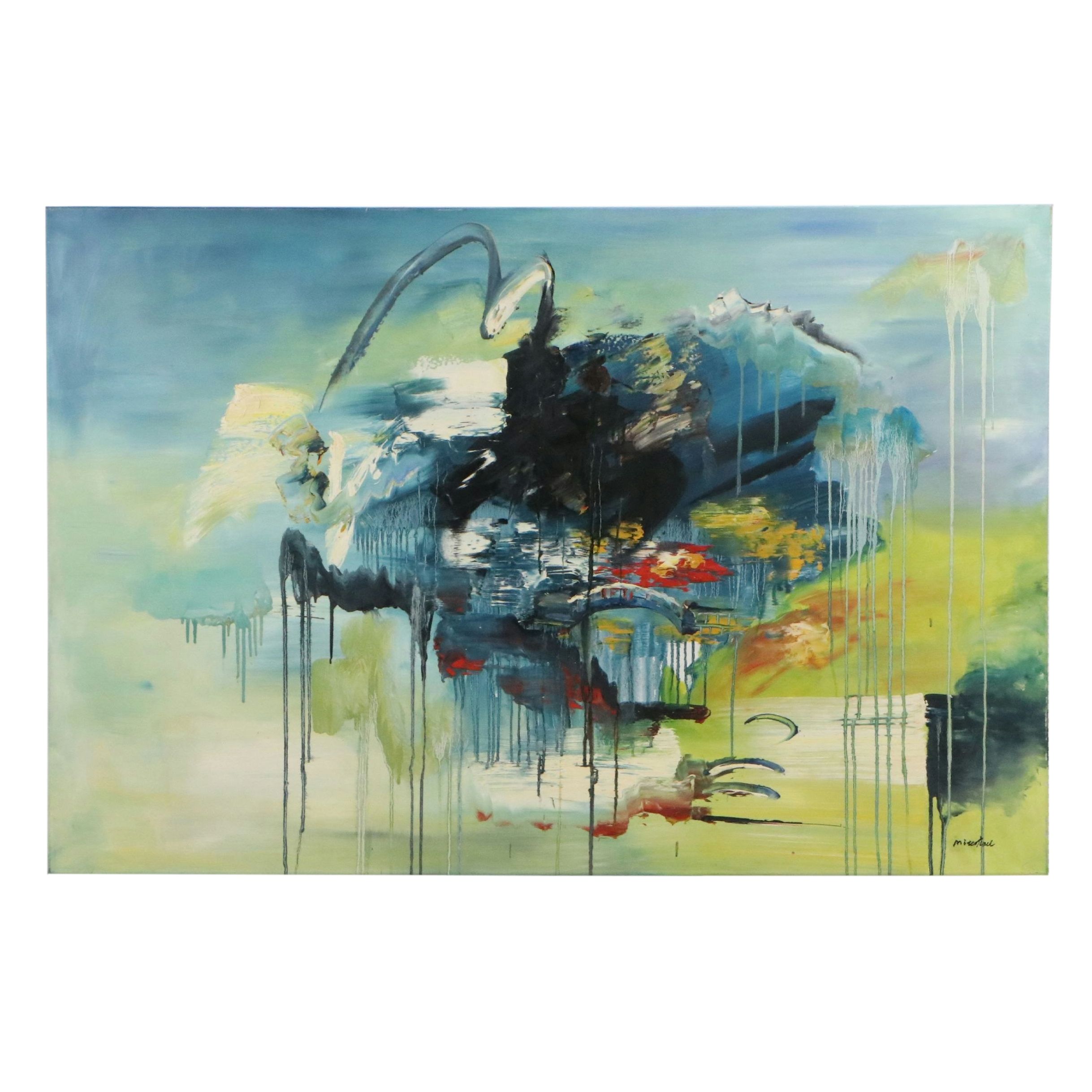 Abstract Expressionist Acrylic Painting, 21st Century